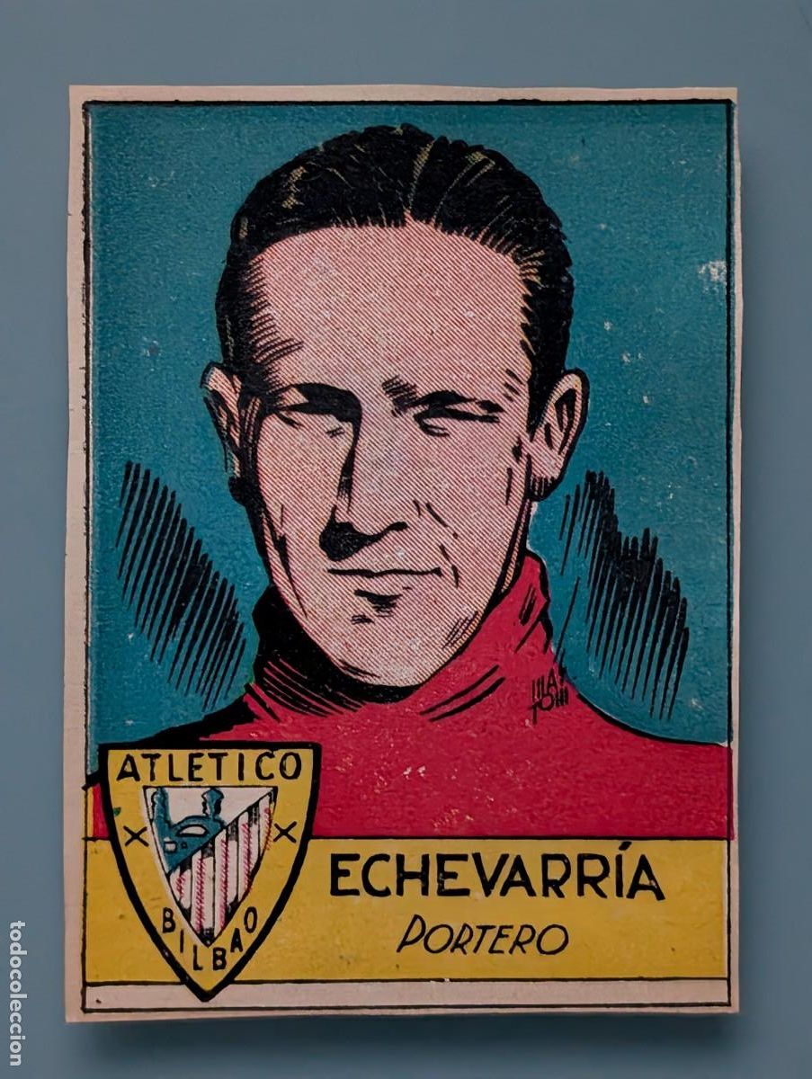 Cromos de f&uacute;tbol: CROMO ECHEVARRIA ATLETICO BILBAO 1942 1943 1942-43 ED CISNE ALBUM FUTBOLISTICO LIGA FUTBOL ATHLETIC
