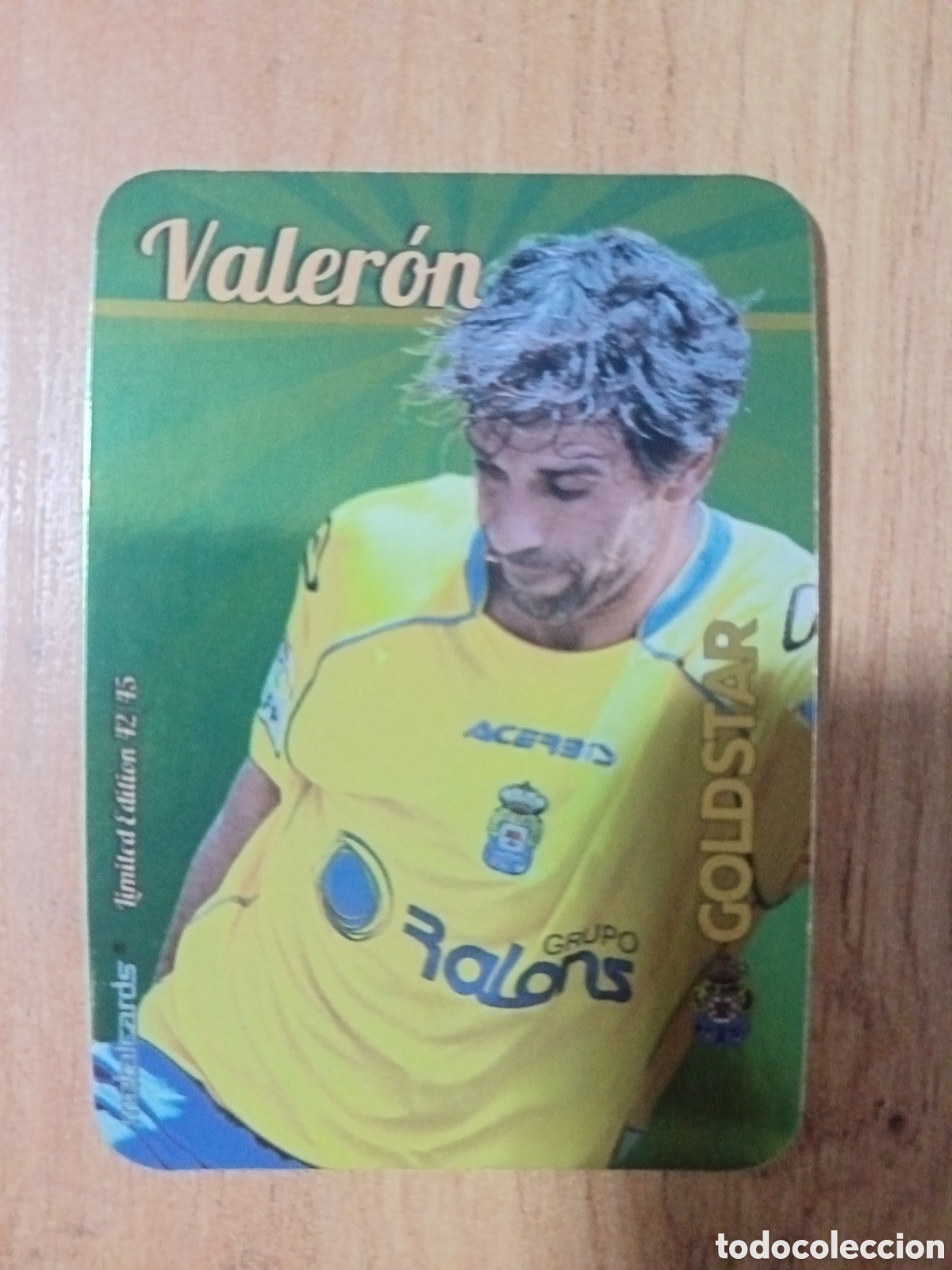 Cromos de f&uacute;tbol: Valeron LIMITED GOLDSTAR BRILLO LISO F&Uacute;TBOL FICHAS LIGA 2015-2016 MUNDICROMO