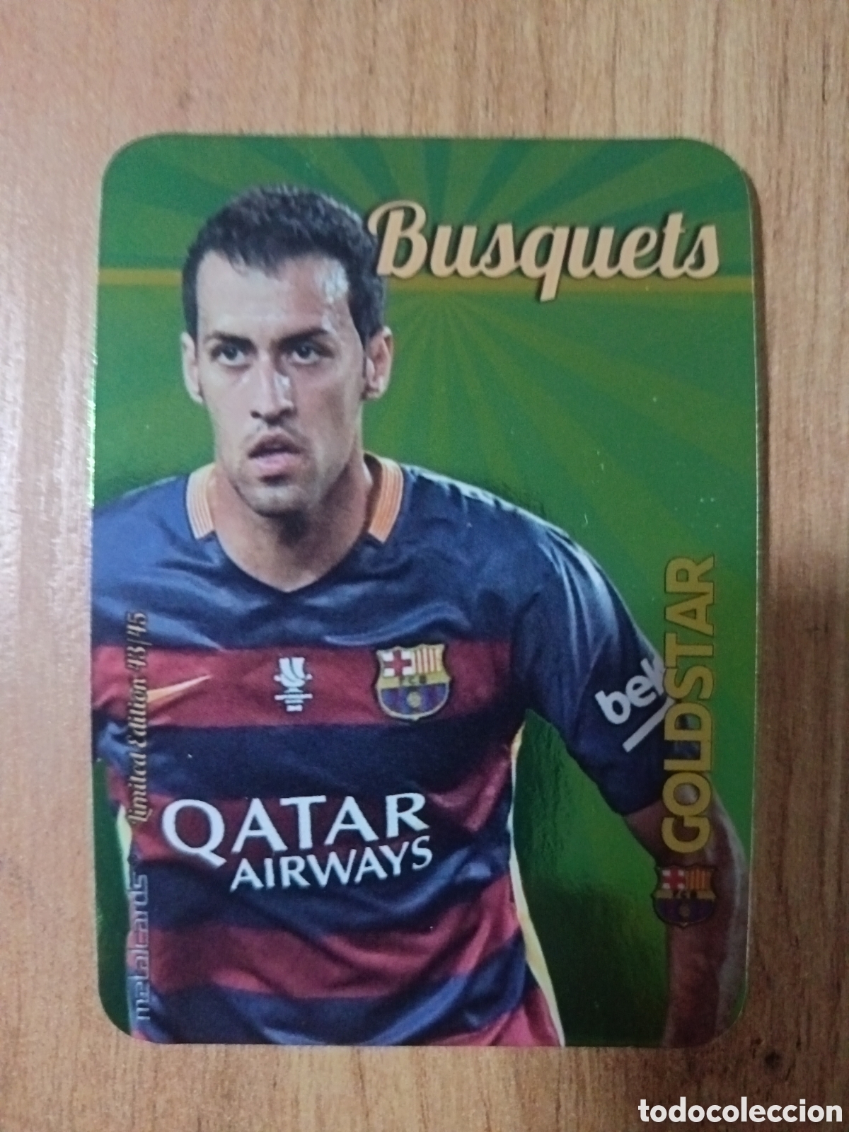 Cromos de f&uacute;tbol: Busquets LIMITED GOLDSTAR BRILLO LISO F&Uacute;TBOL FICHAS LIGA 2015-2016 MUNDICROMO