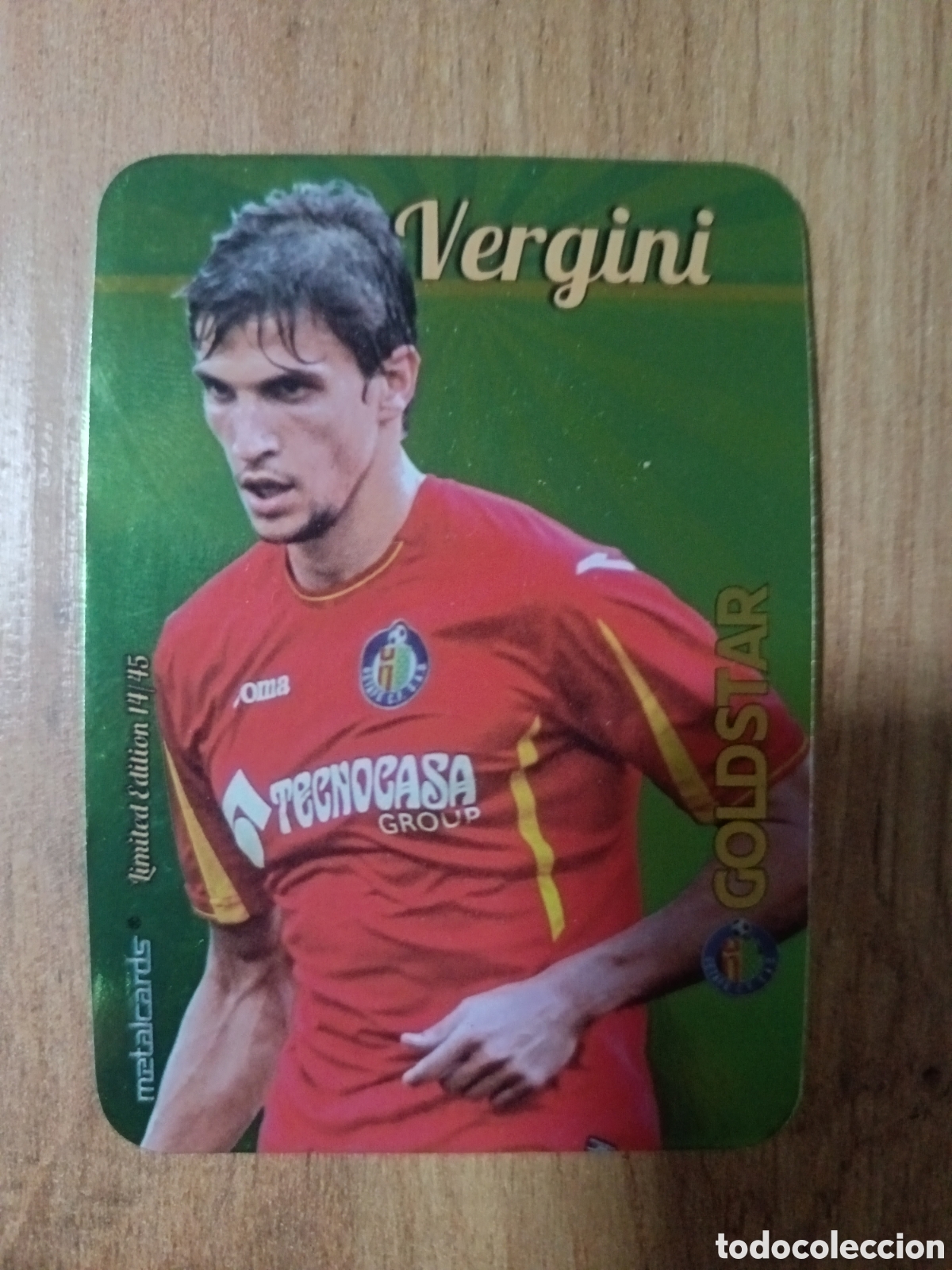 Cromos de f&uacute;tbol: Vergini LIMITED GOLDSTAR BRILLO LISO F&Uacute;TBOL FICHAS LIGA 2015-2016 MUNDICROMO