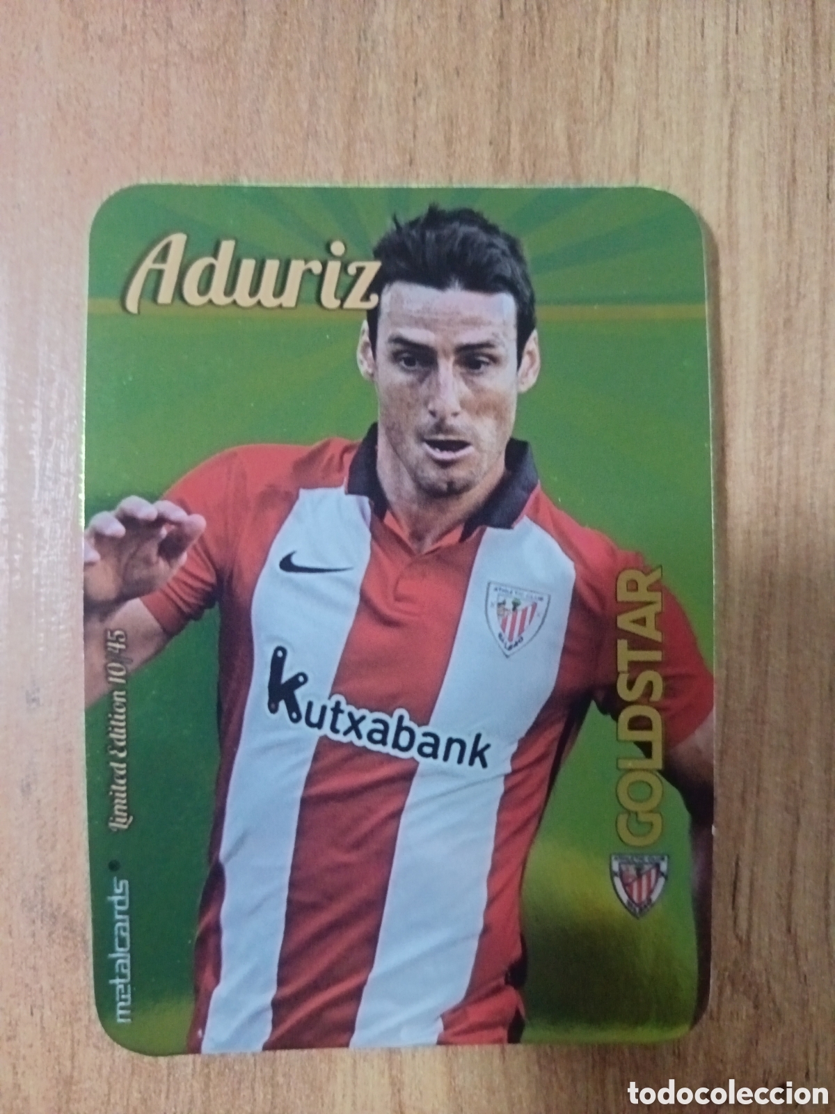 Cromos de f&uacute;tbol: Aduriz LIMITED GOLDSTAR BRILLO LISO F&Uacute;TBOL FICHAS LIGA 2015-2016 MUNDICROMO