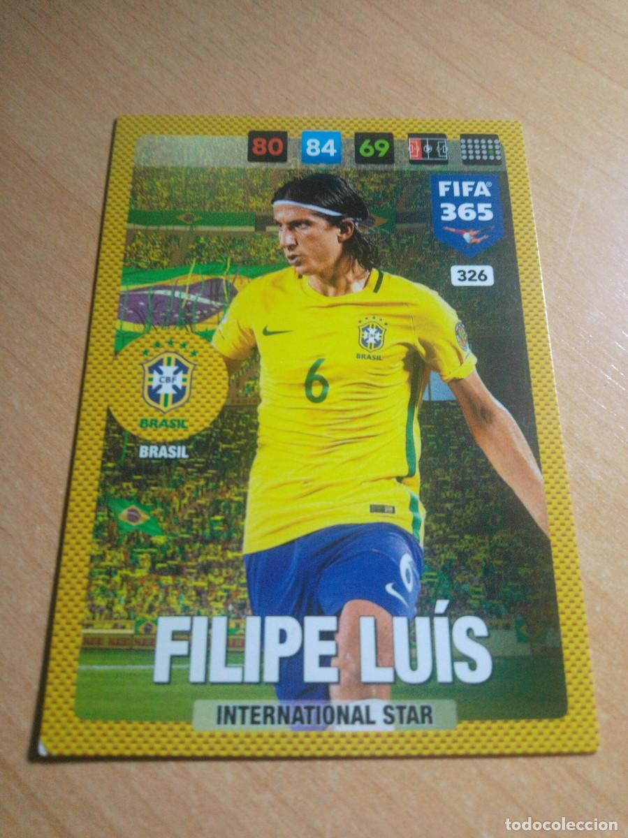 Cartes &agrave; collectionner de Football: 326 FILIPE LUIS BRASIL INTERNATIONAL STAR 2016 2017 ADRENALYN 365 PANINI 16 17