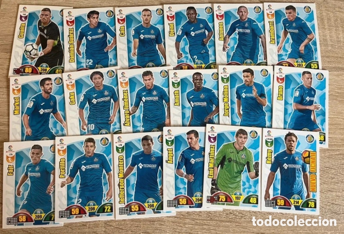 Cromos de f&uacute;tbol: GETAFE LOTE B&Aacute;SICO COMPLETO ADRENALYN 2017 2018 17 18 PANINI
