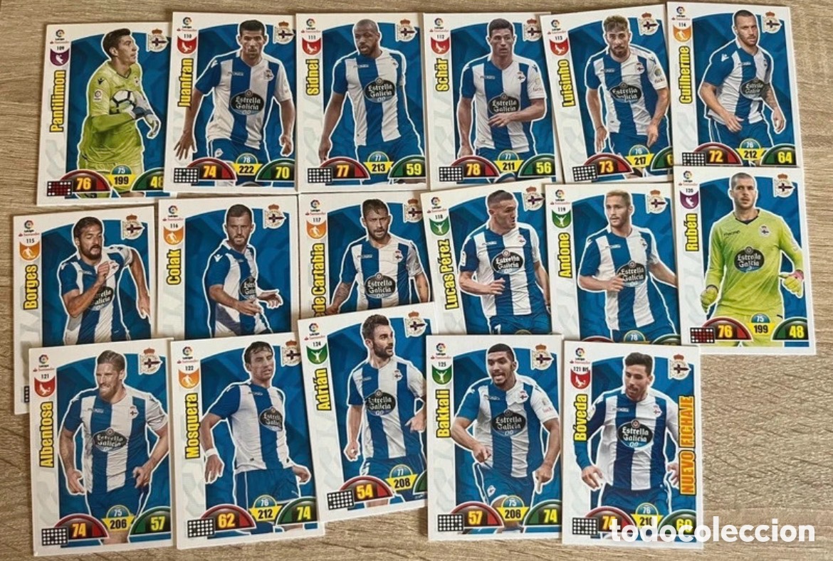 Cromos de f&uacute;tbol: DEPORTIVO DE A CORU&Ntilde;A LOTE B&Aacute;SICO COMPLETO ADRENALYN 2017 2018 17 18 PANINI