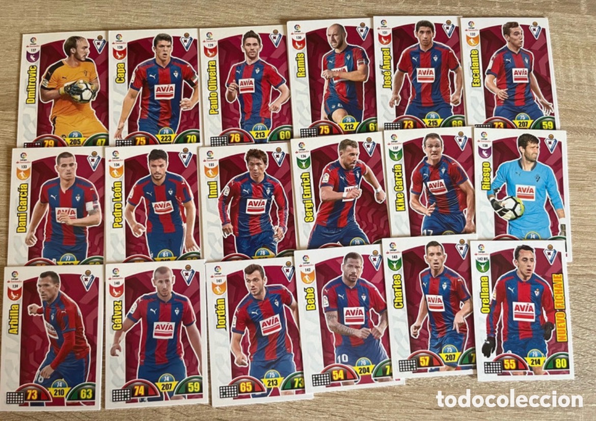 Cromos de f&uacute;tbol: EIBAR LOTE B&Aacute;SICO COMPLETO ADRENALYN 2017 2018 17 18 PANINI