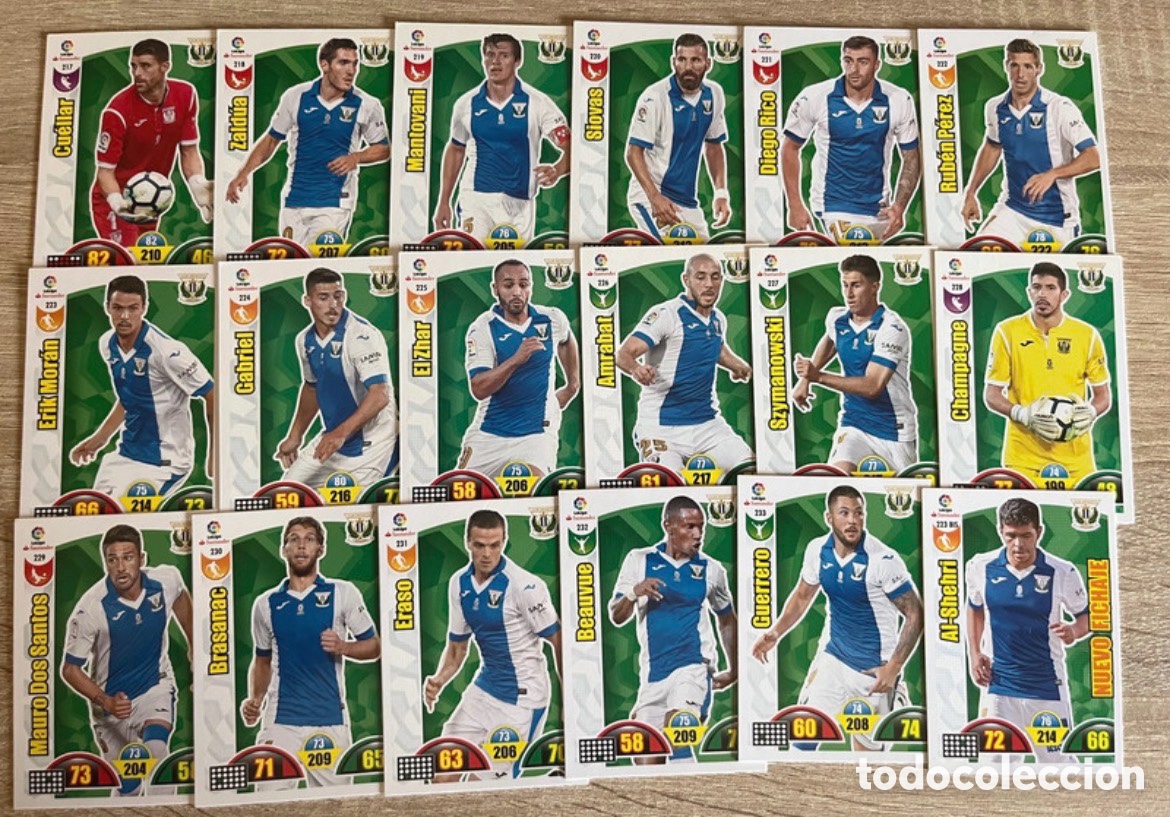 Cromos de f&uacute;tbol: LEGAN&Eacute;S LOTE B&Aacute;SICO COMPLETO ADRENALYN 2017 2018 17 18 PANINI