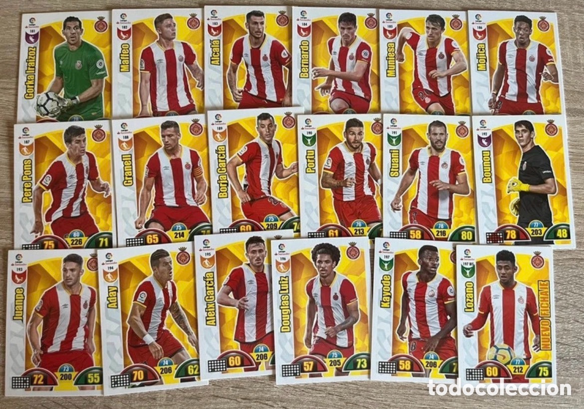 Cromos de f&uacute;tbol: GIRONA LOTE ADRENALYN 2017 2018 17 18 PANINI