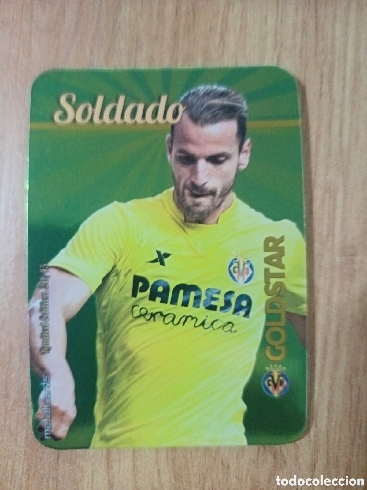 Cromos de f&uacute;tbol: Soldado LIMITED GOLDSTAR BRILLO LISO F&Uacute;TBOL FICHAS LIGA 2015-2016 MUNDICROMO