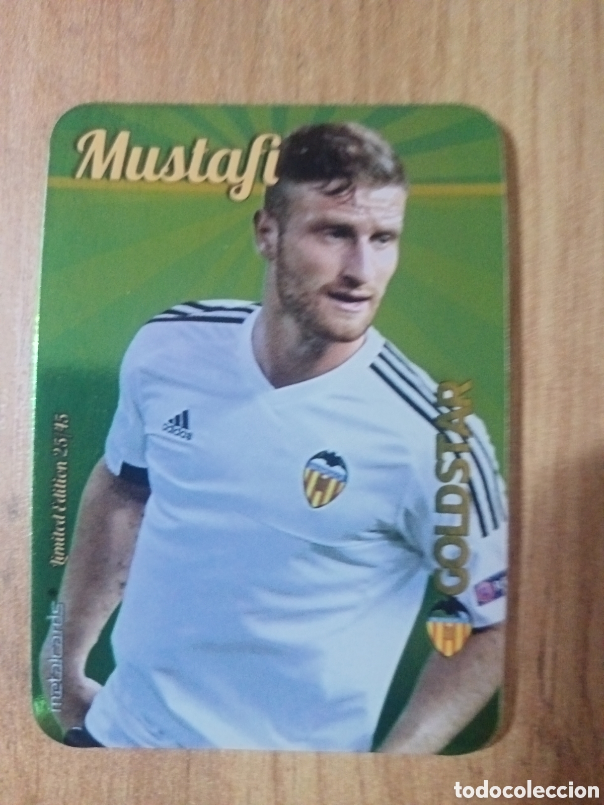 Cromos de f&uacute;tbol: Mustafi LIMITED GOLDSTAR BRILLO LISO F&Uacute;TBOL FICHAS LIGA 2015-2016 MUNDICROMO