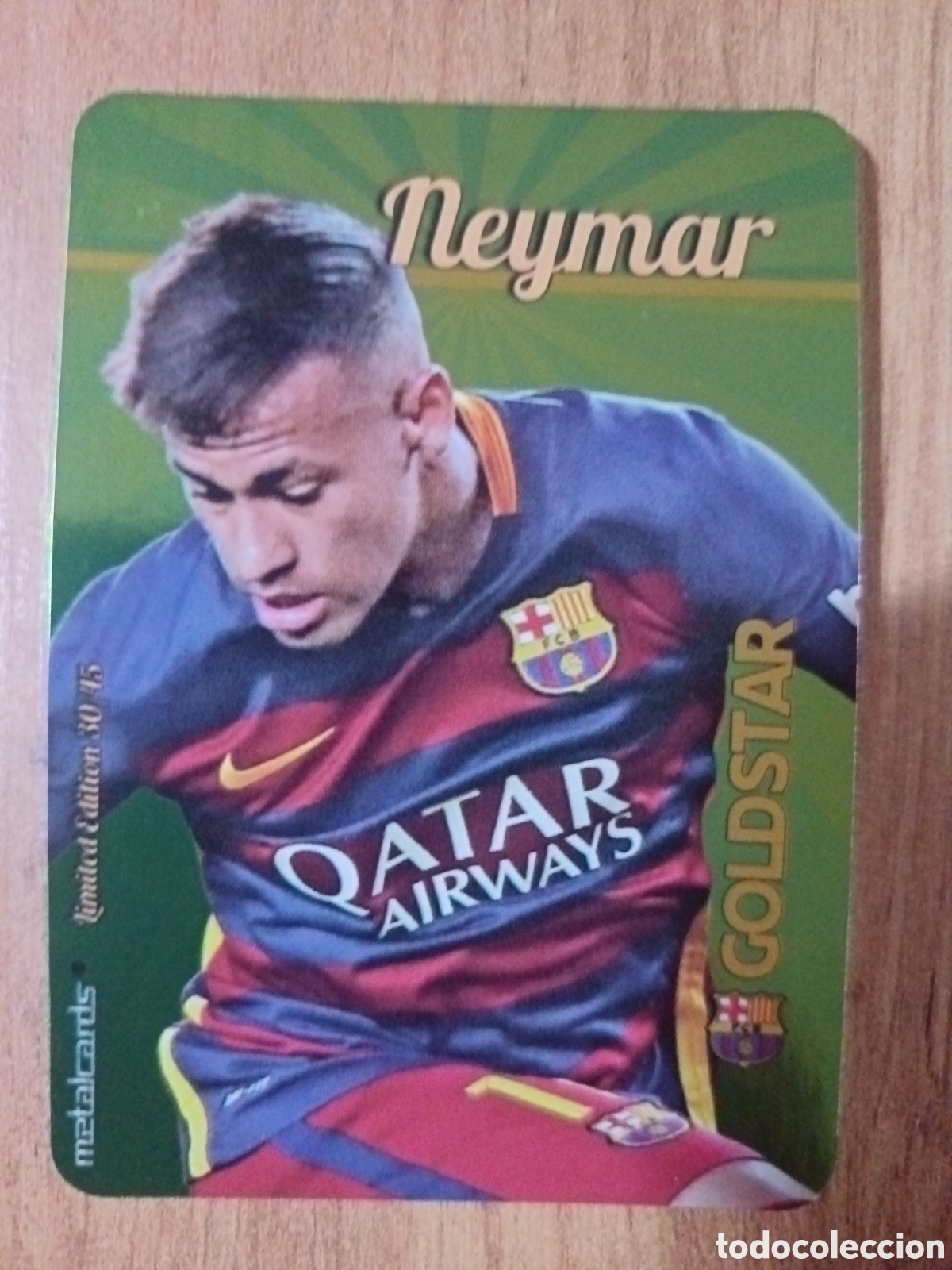 Cromos de f&uacute;tbol: Neymar LIMITED GOLDSTAR BRILLO LISO F&Uacute;TBOL FICHAS LIGA 2015-2016 MUNDICROMO