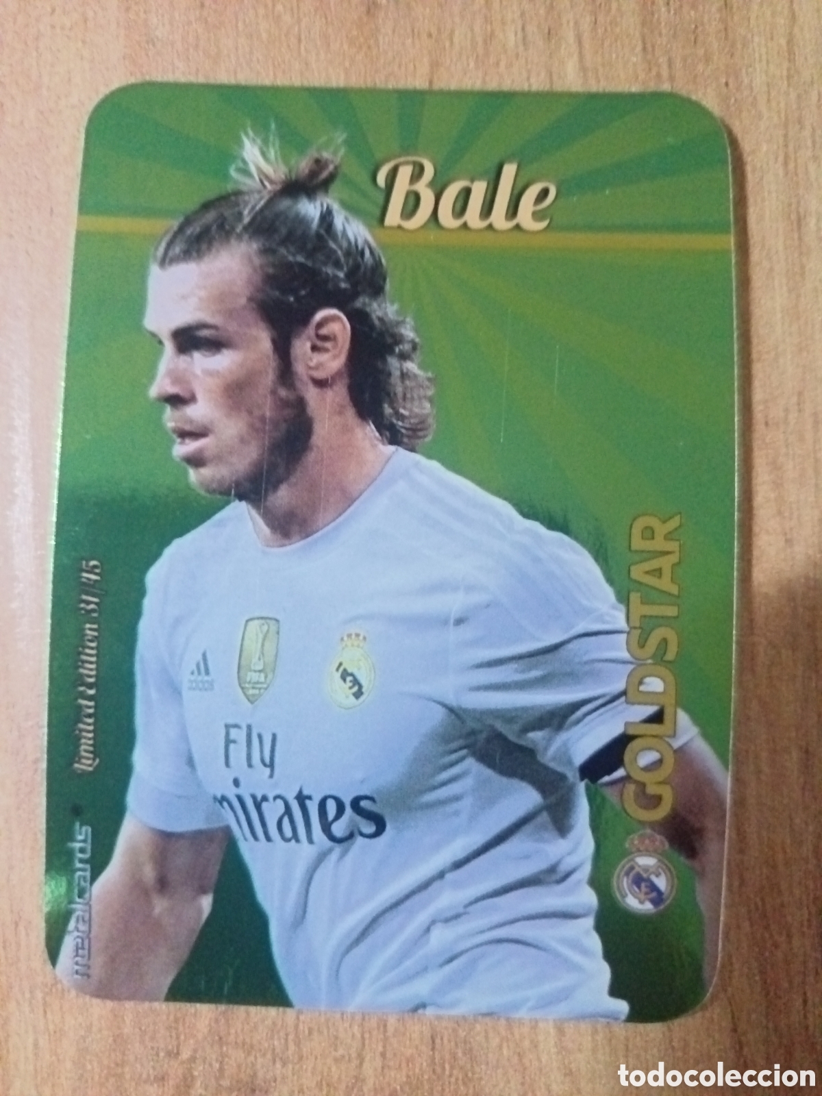 Cromos de f&uacute;tbol: Bale LIMITED GOLDSTAR BRILLO LISO F&Uacute;TBOL FICHAS LIGA 2015-2016 MUNDICROMO