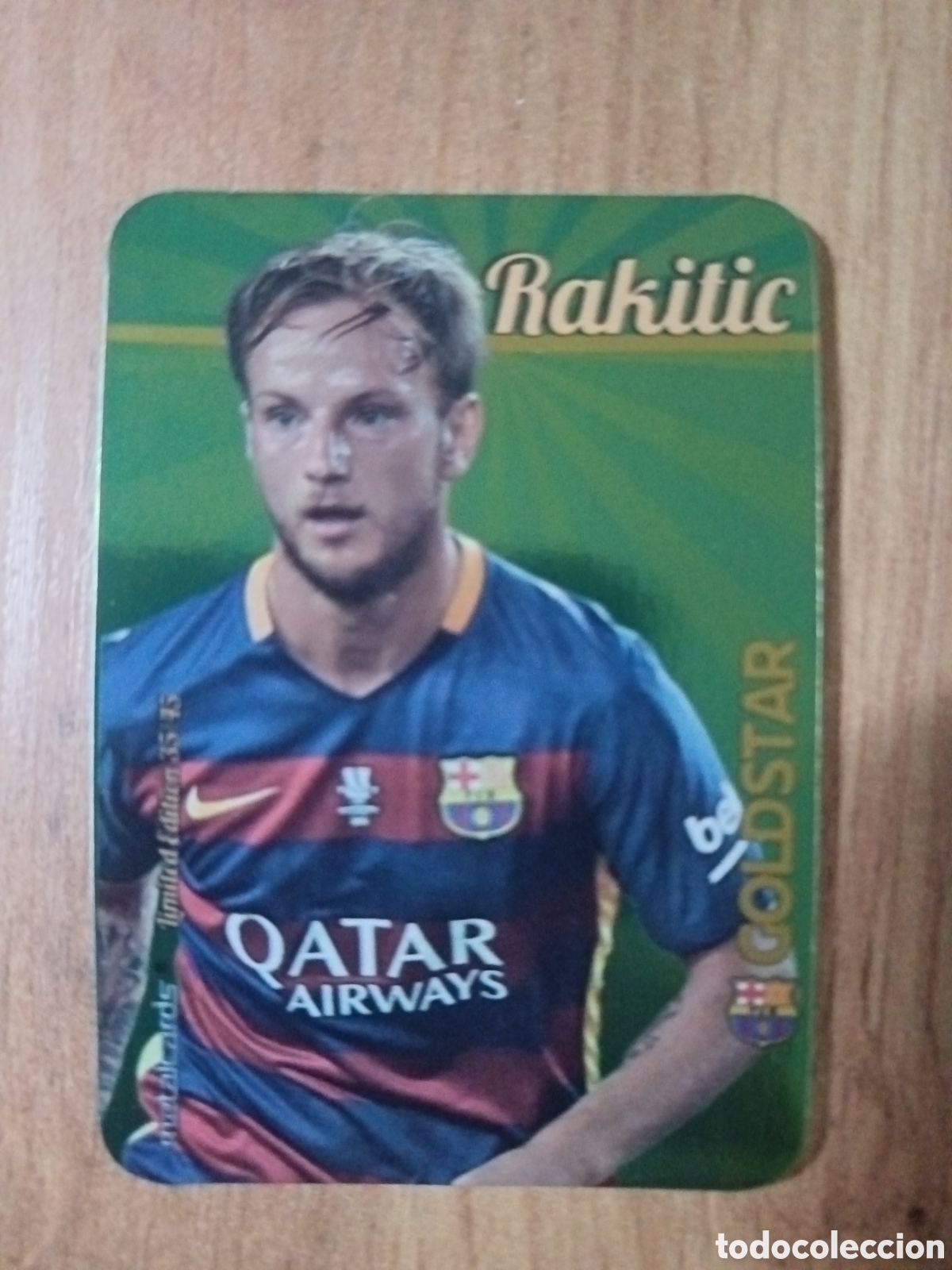 Cromos de f&uacute;tbol: Rakitic LIMITED GOLDSTAR BRILLO LISO F&Uacute;TBOL FICHAS LIGA 2015-2016 MUNDICROMO