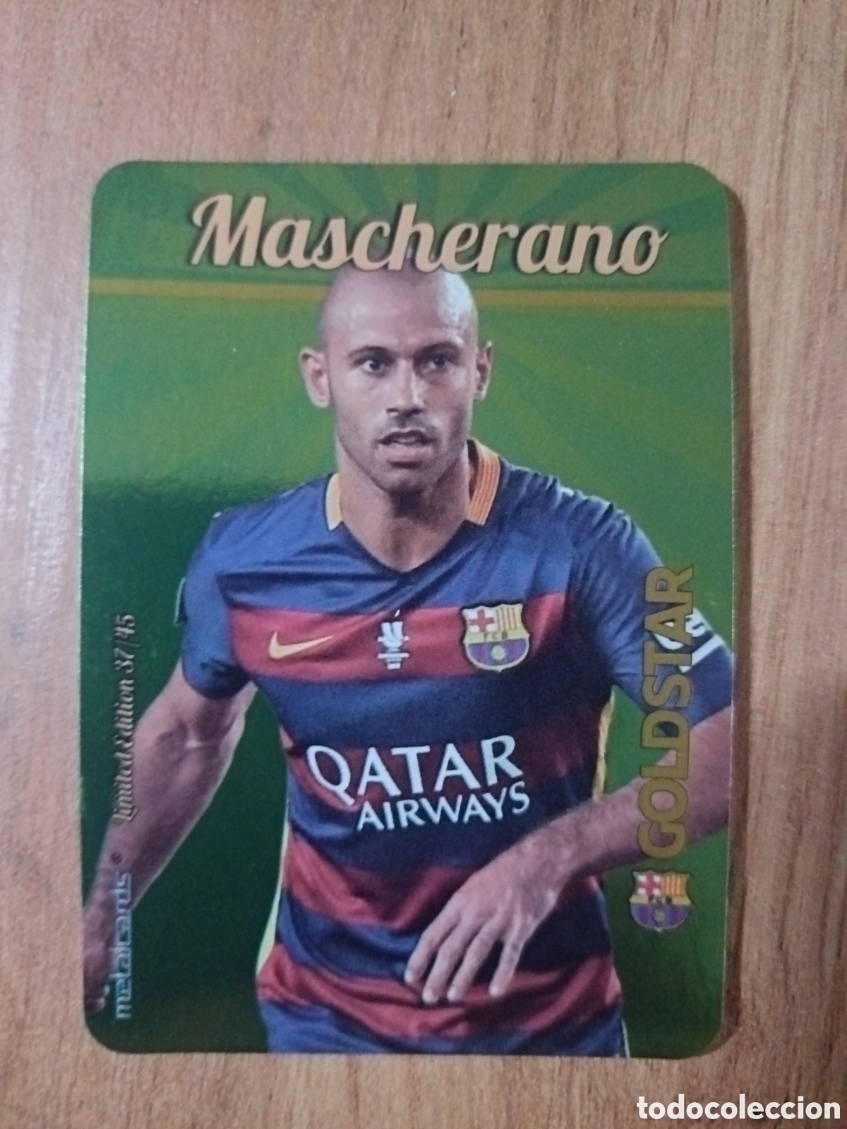 Cromos de f&uacute;tbol: Mascherano LIMITED GOLDSTAR BRILLO LISO F&Uacute;TBOL FICHAS LIGA 2015-2016 MUNDICROMO