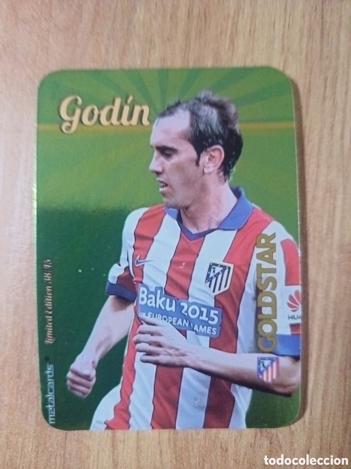 Cromos de f&uacute;tbol: Godin LIMITED GOLDSTAR BRILLO LISO F&Uacute;TBOL FICHAS LIGA 2015-2016 MUNDICROMO