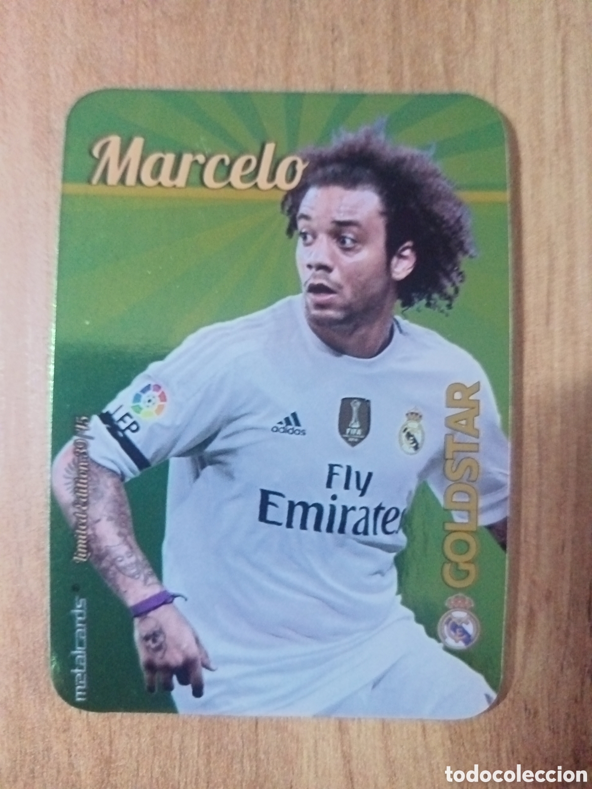 Cromos de f&uacute;tbol: Marcelo LIMITED GOLDSTAR BRILLO LISO F&Uacute;TBOL FICHAS LIGA 2015-2016 MUNDICROMO