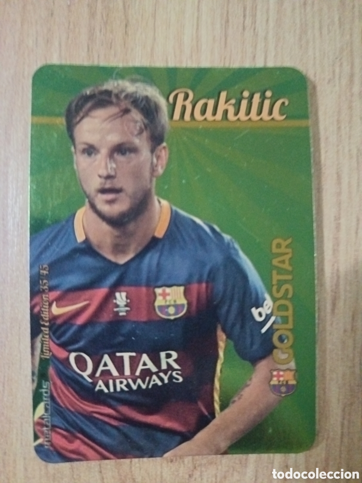 Cromos de f&uacute;tbol: Rakitic LIMITED GOLDSTAR BRILLO Dorado F&Uacute;TBOL FICHAS LIGA 2015-2016 MUNDICROMO
