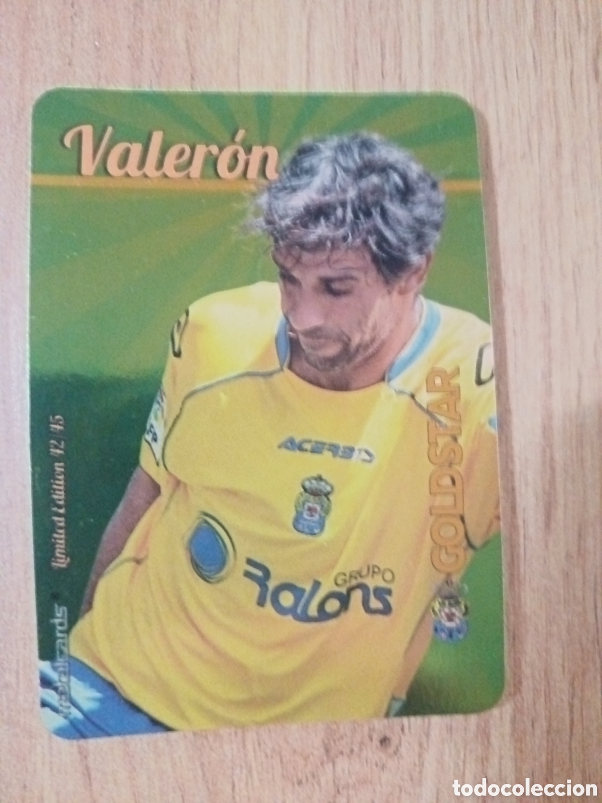 Cromos de f&uacute;tbol: Valeron LIMITED GOLDSTAR BRILLO Dorado F&Uacute;TBOL FICHAS LIGA 2015-2016 MUNDICROMO