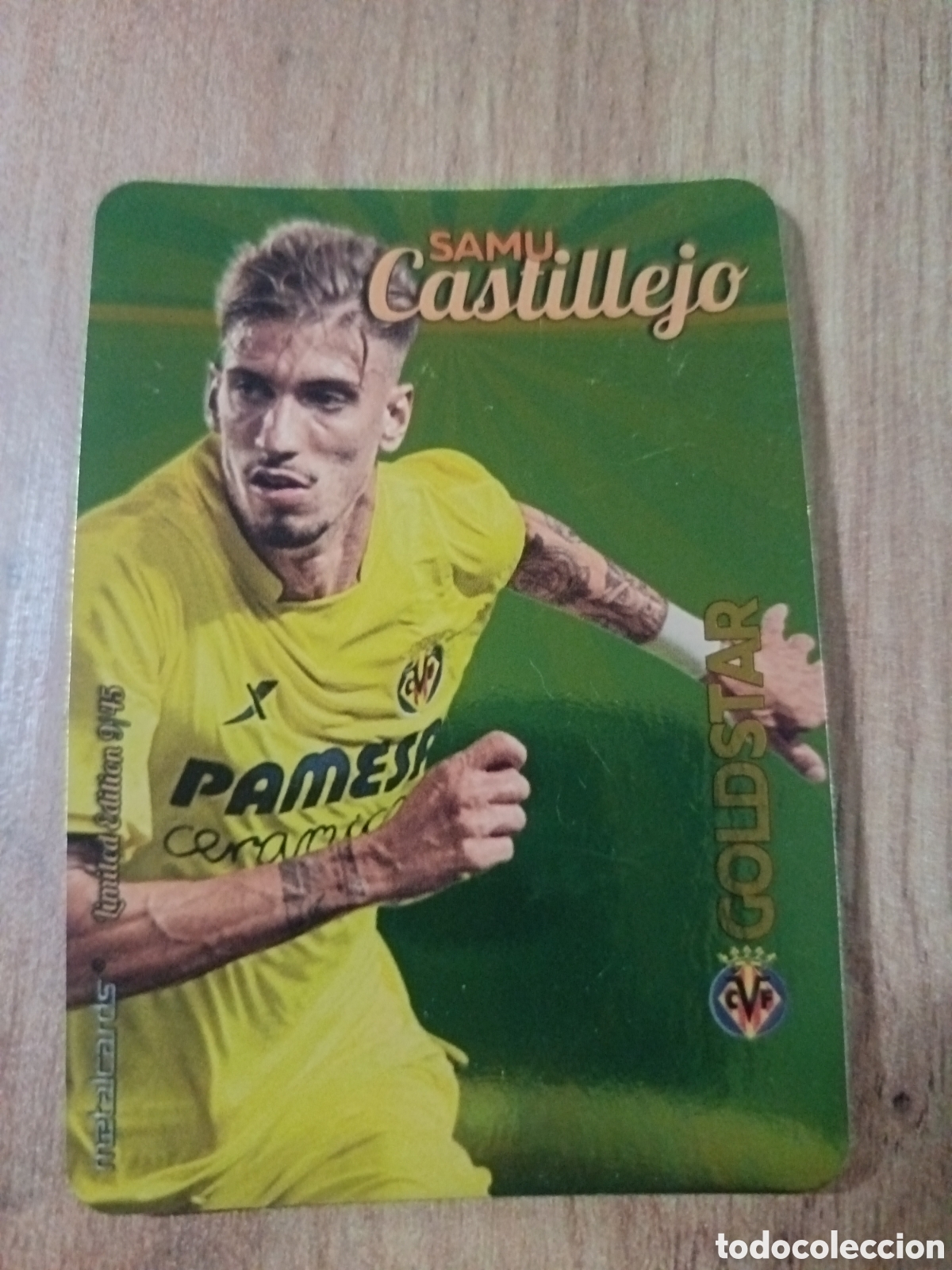 Football Stickers: Castillejo LIMITED GOLDSTAR BRILLO Dorado F&Uacute;TBOL FICHAS LIGA 2015-2016 MUNDICROMO