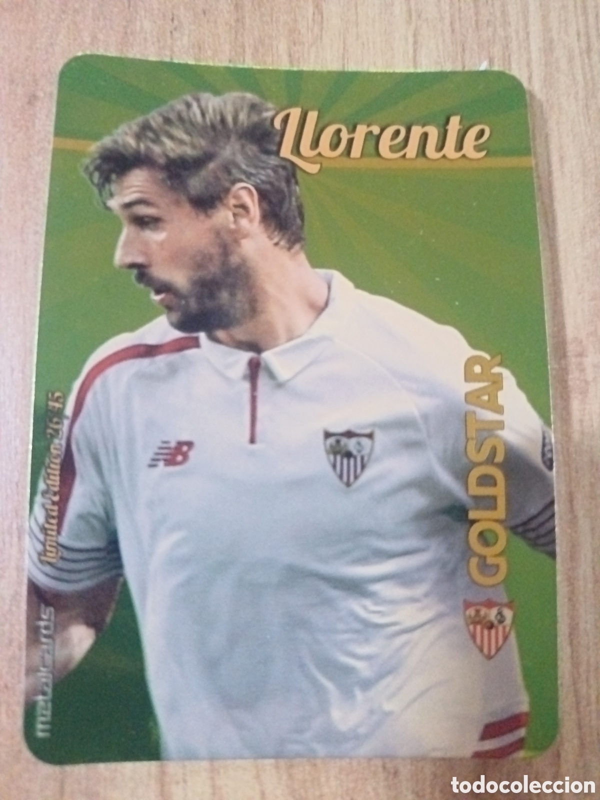 Football Stickers: Llorente LIMITED GOLDSTAR BRILLO Dorado F&Uacute;TBOL FICHAS LIGA 2015-2016 MUNDICROMO