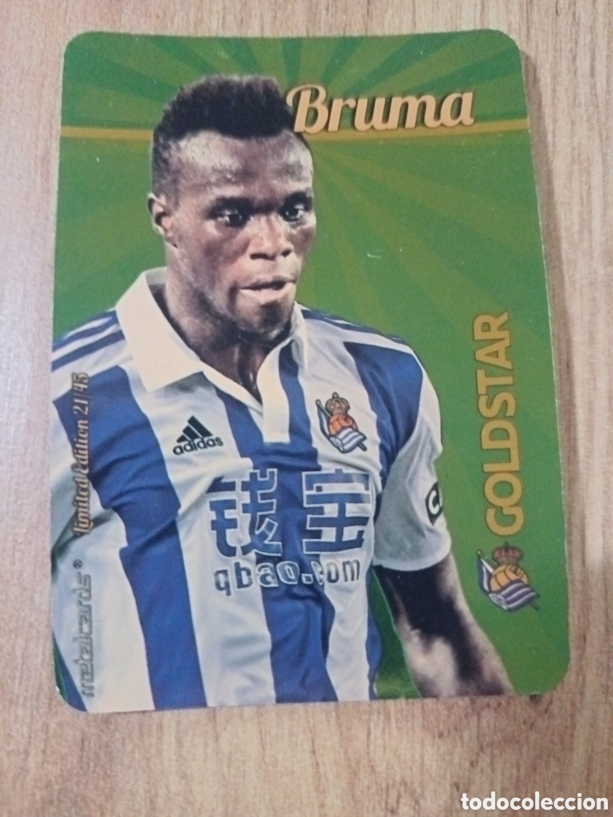 Football Stickers: Bruma LIMITED GOLDSTAR BRILLO Dorado F&Uacute;TBOL FICHAS LIGA 2015-2016 MUNDICROMO