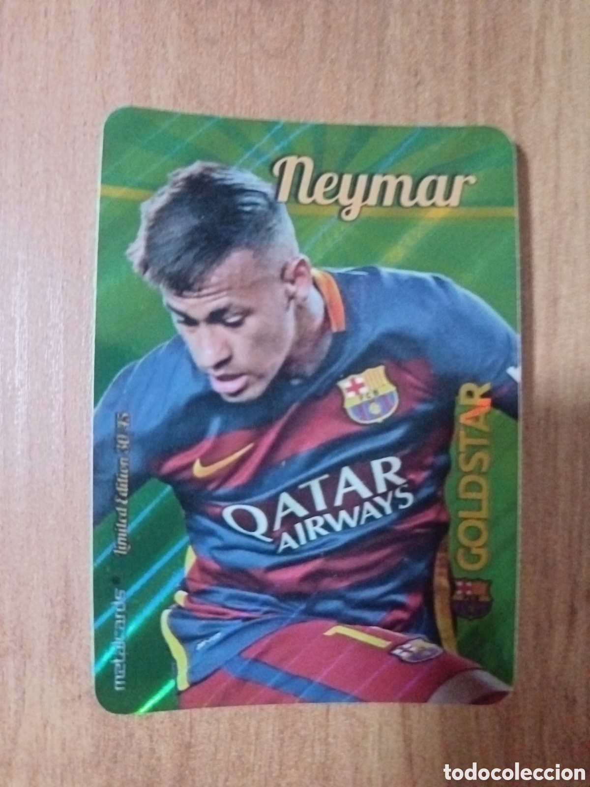 Cromos de f&uacute;tbol: Neymar LIMITED GOLDSTAR BRILLO Dorado F&Uacute;TBOL FICHAS LIGA 2015-2016 MUNDICROMO