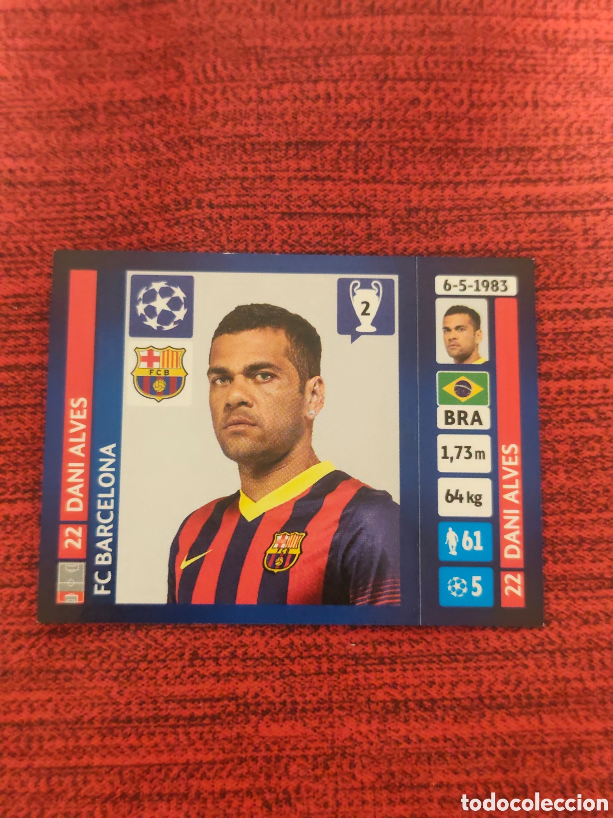 Cromos de f&uacute;tbol: 546 DANI ALVES FC BARCELONA UCL UEFA CHAMPIONS LEAGUE 2013 2014