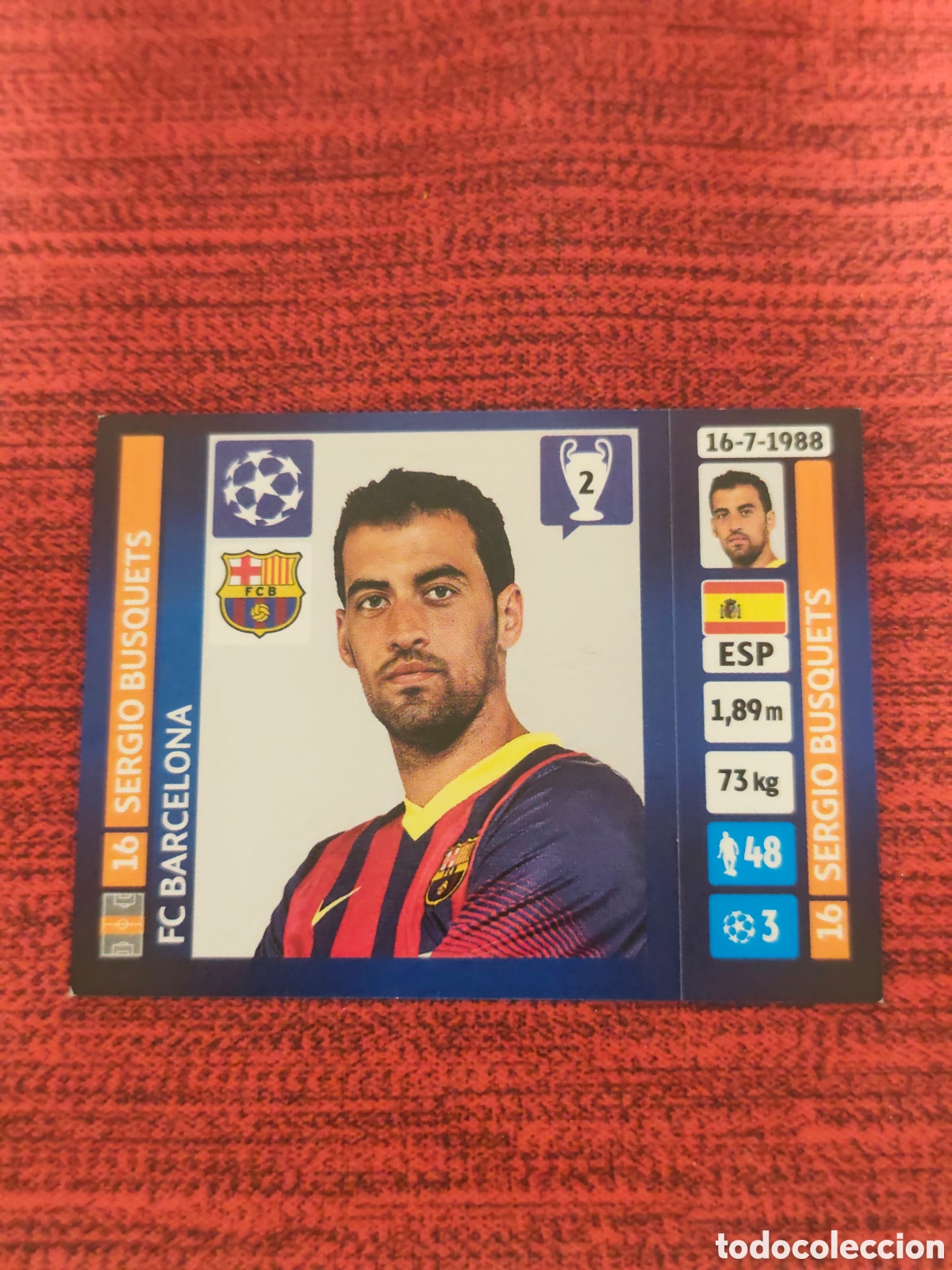 Cromos de f&uacute;tbol: 551 SERGIO BUSQUETS FC BARCELONA UCL UEFA CHAMPIONS LEAGUE 2013 2014 PANINI