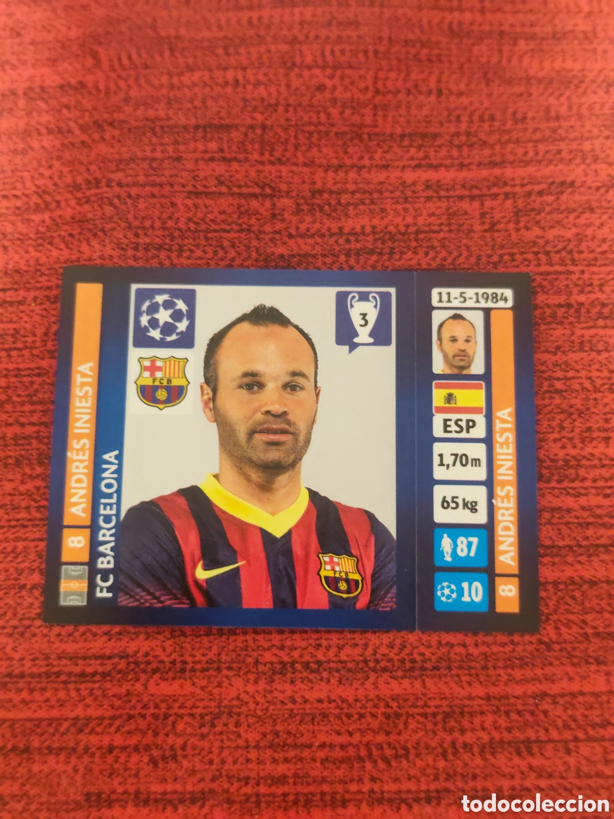 Cromos de f&uacute;tbol: 552 INIESTA FC BARCELONA UCL UEFA CHAMPIONS LEAGUE 2013 2014 PANINI