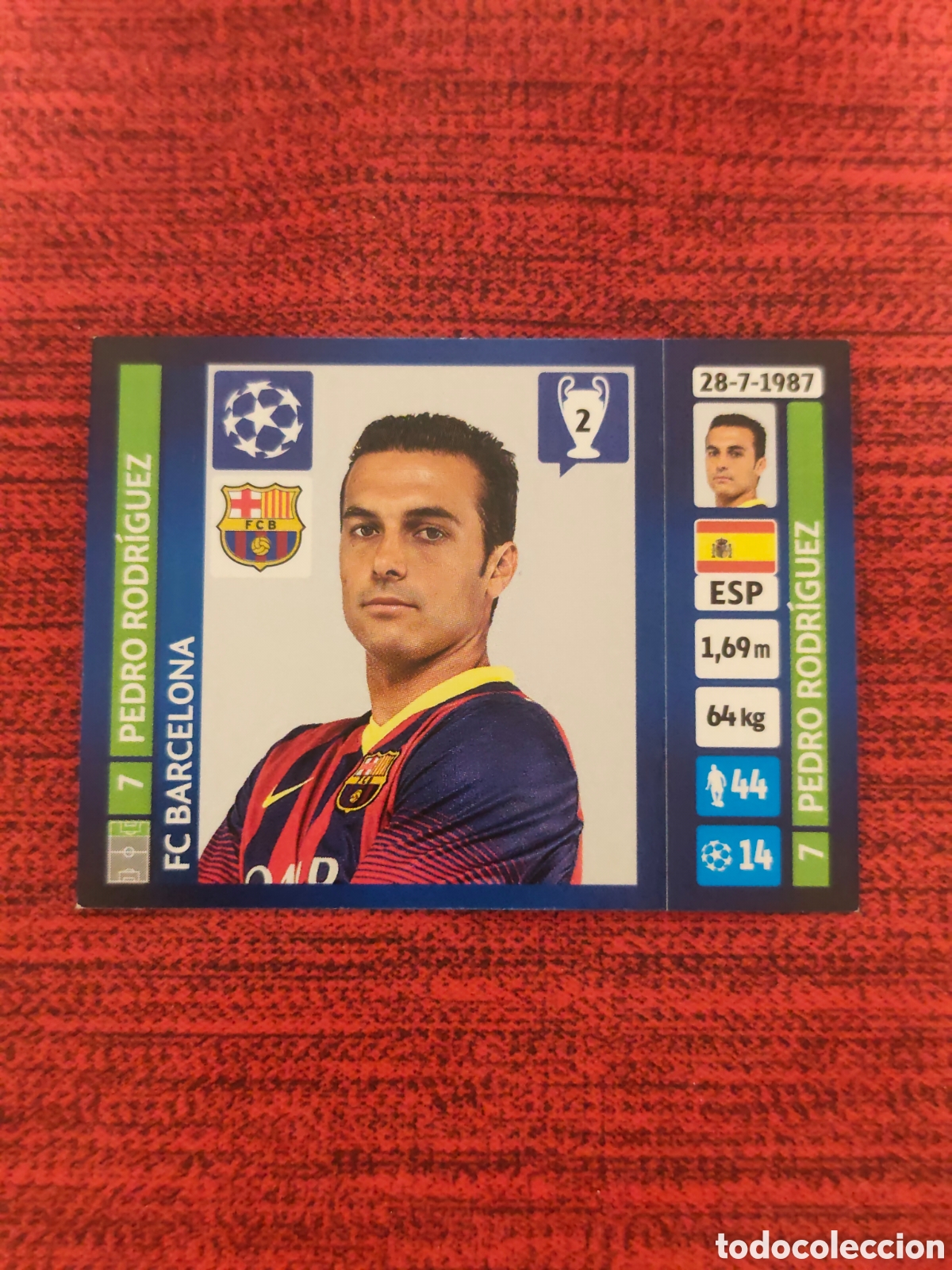 Cromos de f&uacute;tbol: 553 PEDRO FC BARCELONA UCL UEFA CHAMPIONS LEAGUE 2013 2014 PANINI