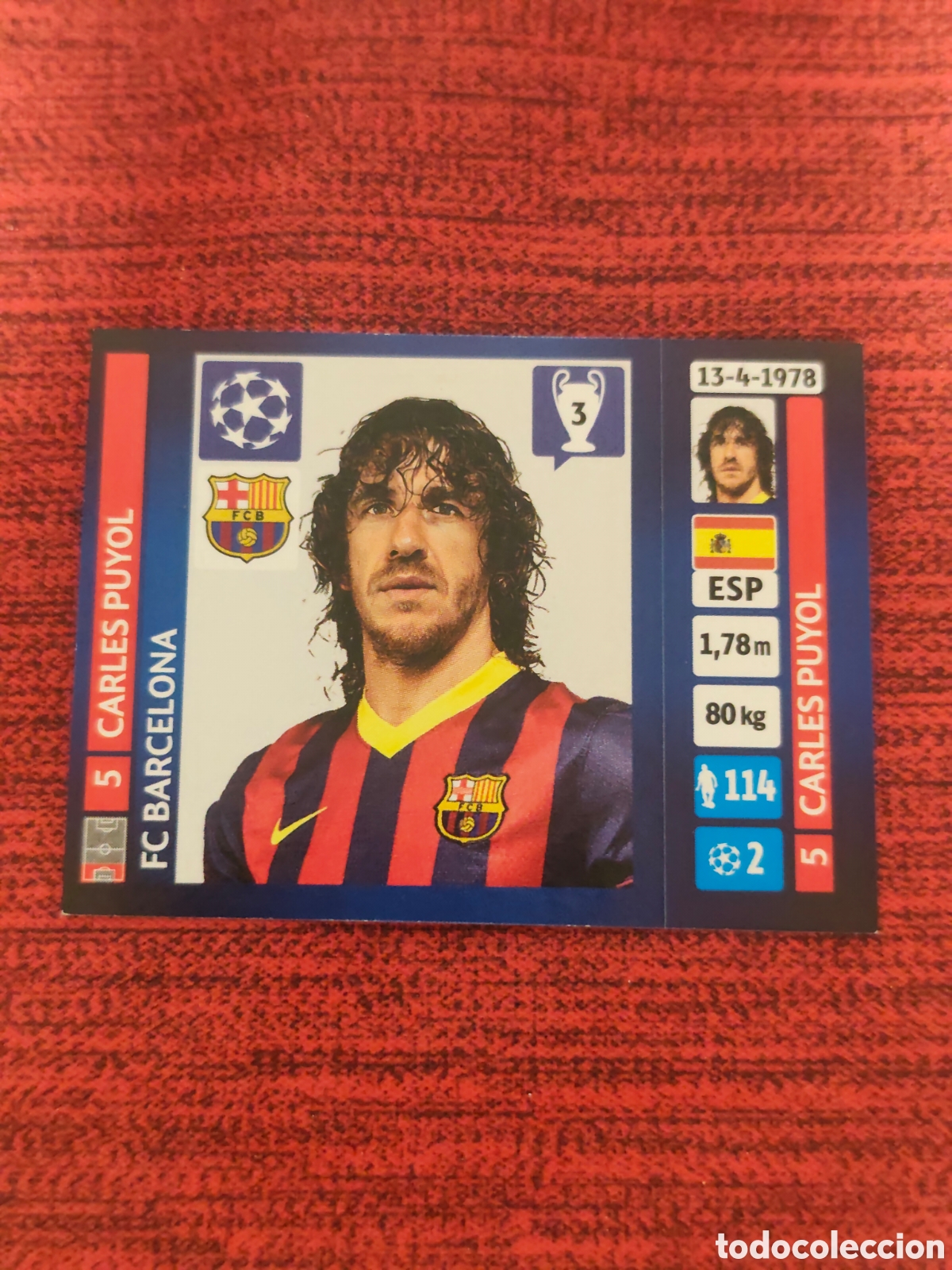 Cromos de f&uacute;tbol: 556 PUYOL FC BARCELONA UCL UEFA CHAMPIONS LEAGUE 2013 2014 PANINI