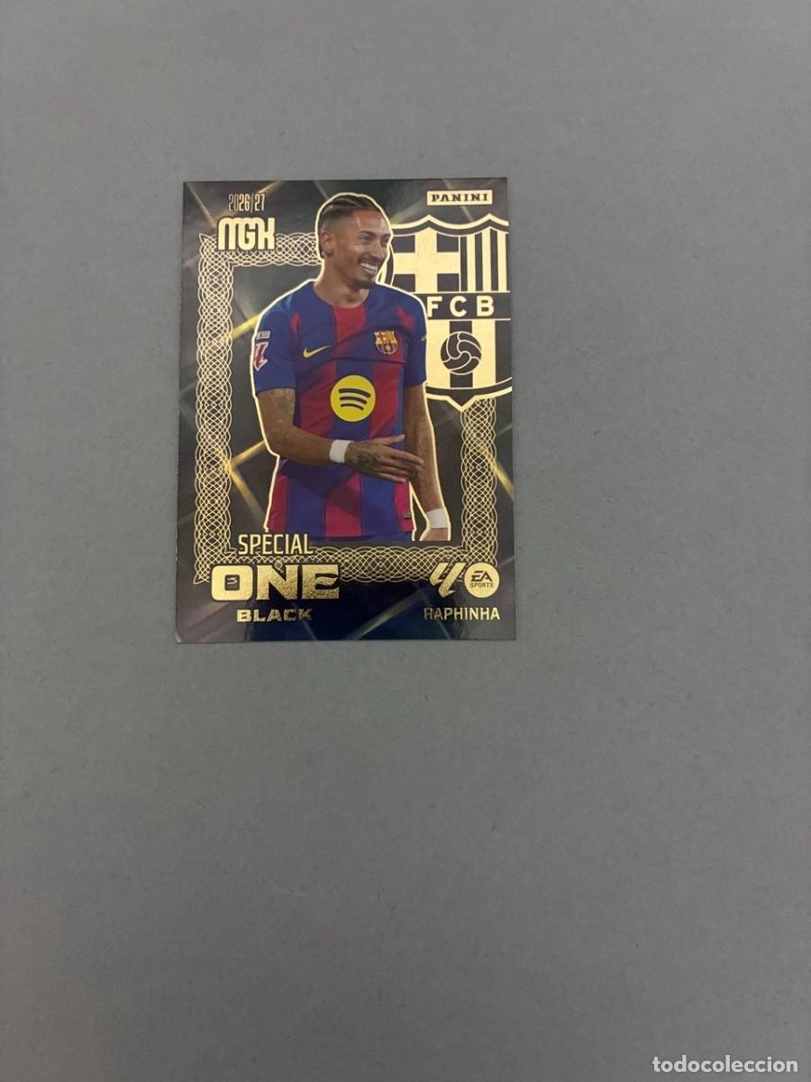 Cromos de f&uacute;tbol: RAPHINHA SB5 SPECIAL ONE BLACK &ndash; MEGACRACKS 2026 2027 PANINI &ndash; FC BARCELONA