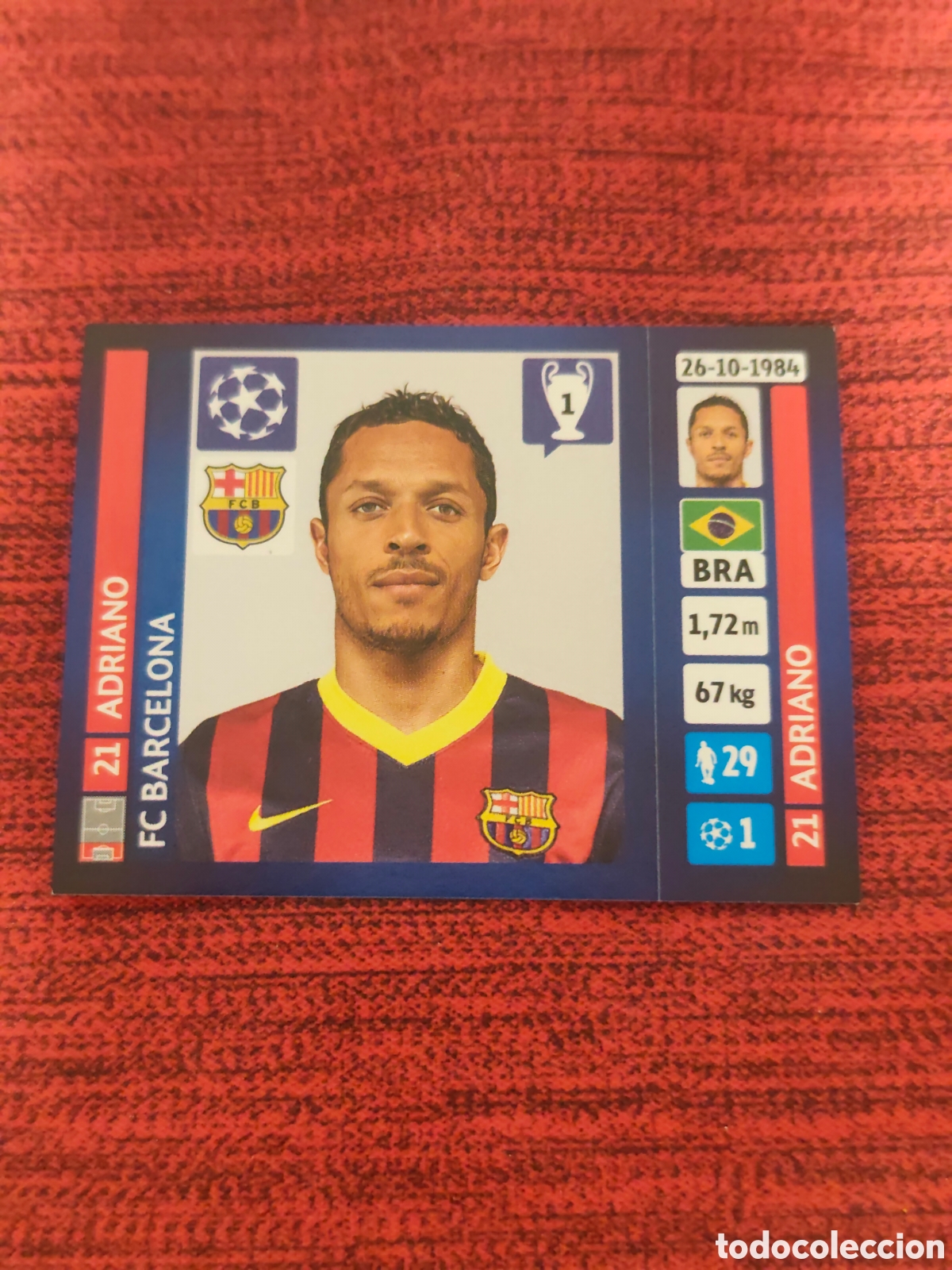 Cromos de f&uacute;tbol: 557 ADRIANO FC BARCELONA UCL UEFA CHAMPIONS LEAGUE 2013 2014 PANINI