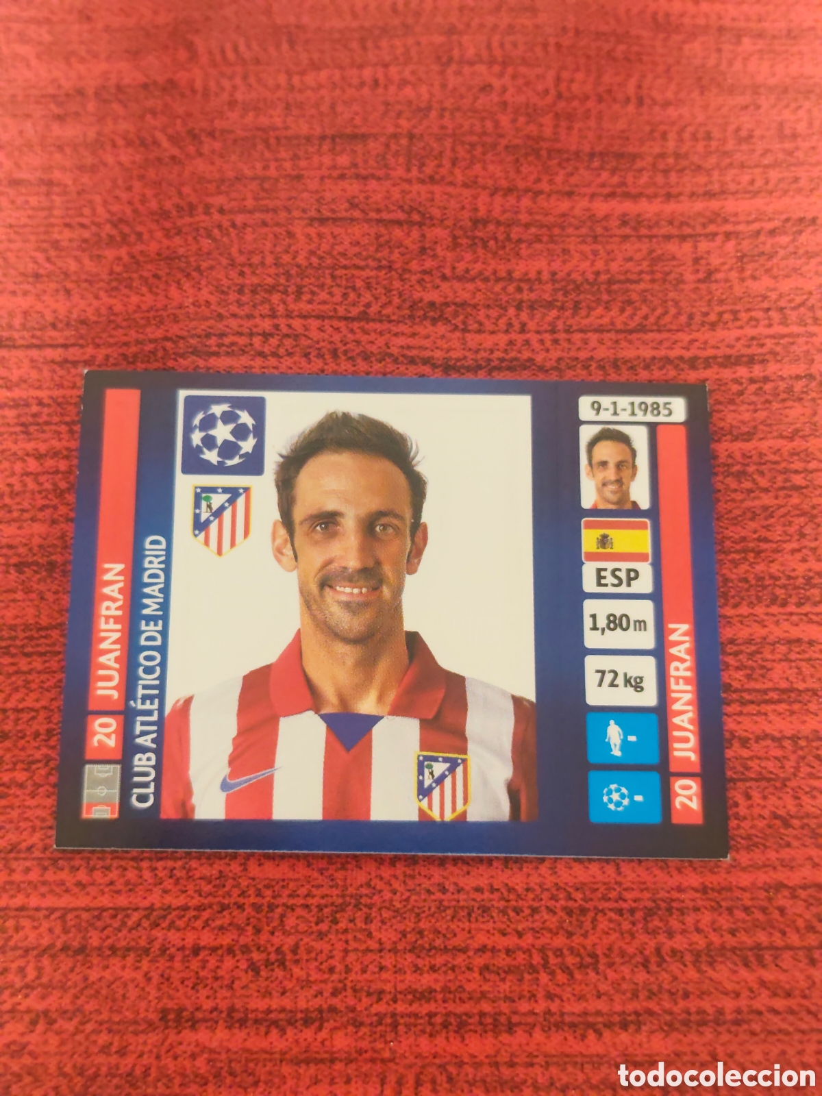 Fu&szlig;ball-Sticker: 492 JUANFRAN ATL&Eacute;TICO MADRID UCL UEFA CHAMPIONS LEAGUE 2013 2014 PANINI