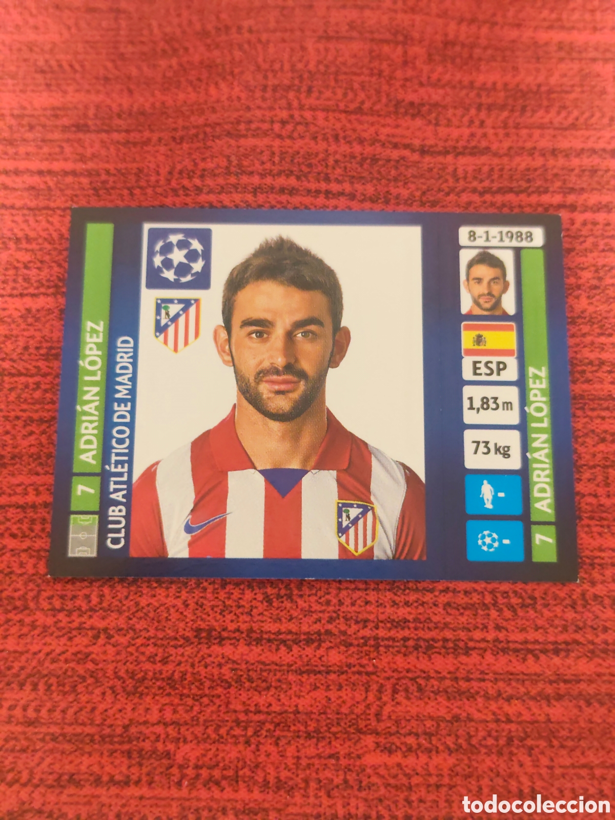 Cromos de f&uacute;tbol: 507 ADRI&Aacute;N L&Oacute;PEZ ATL&Eacute;TICO MADRID UCL UEFA CHAMPIONS LEAGUE 2013 2014 PANINI
