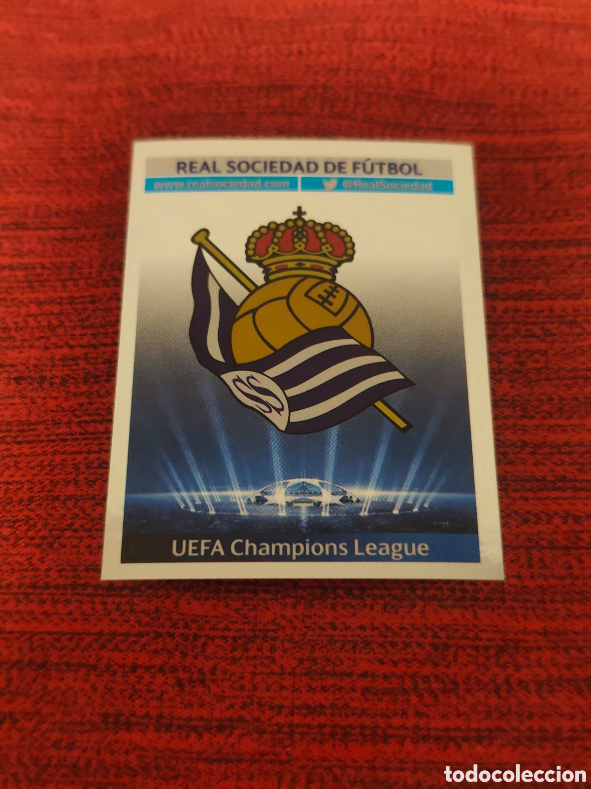Cromos de f&uacute;tbol: 62 ESCUDO REAL SOCIEDAD UCL UEFA CHAMPIONS LEAGUE 2013 2014 PANINI