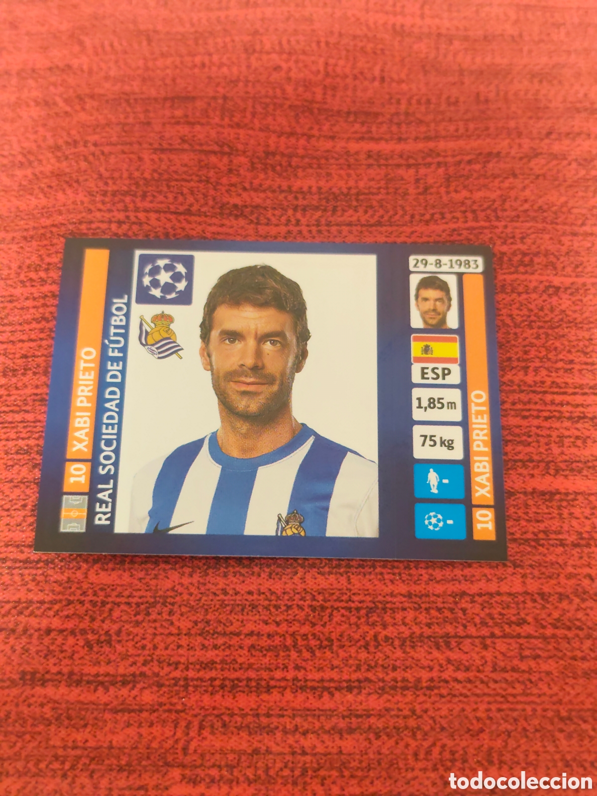 Cromos de f&uacute;tbol: 68 XABI PRIETO REAL SOCIEDAD UCL UEFA CHAMPIONS LEAGUE 2013 2014 PANINI
