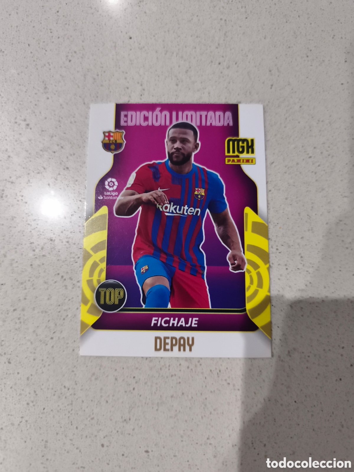 Cromos de f&uacute;tbol: CARTA MENPHIS DEPAY TOP FICHAJE EDICI&Oacute;N LIMITADA. EXCLUSIVO REVISTA JUG&Oacute;N 174. MEGACRACKS 21/22