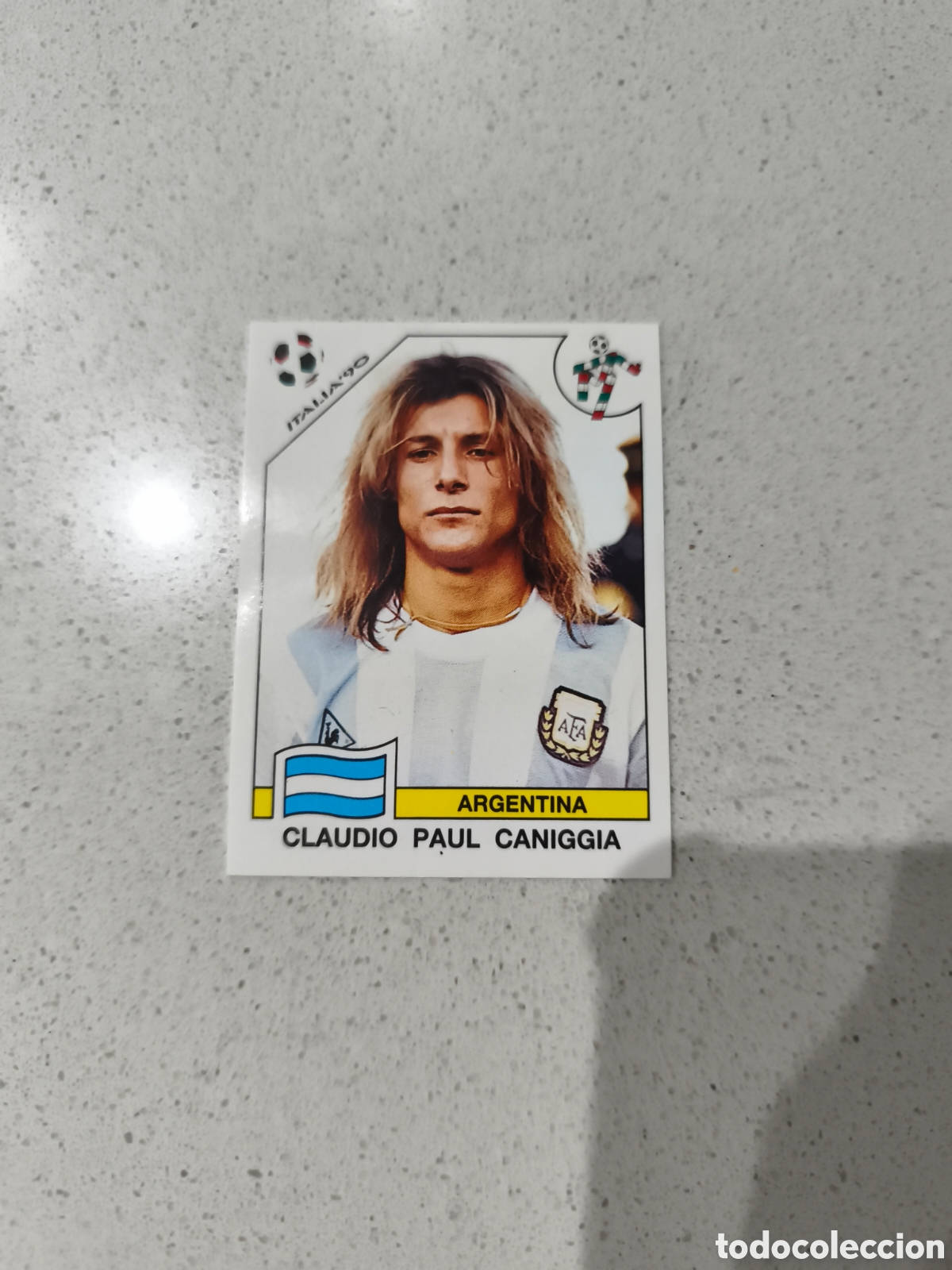 Cromos de f&uacute;tbol: CROMO ROOKIE N&Uacute;MERO 129 CANIGGIA ARGENTINA. MUNDIAL ITALIA 1990. PANINI.