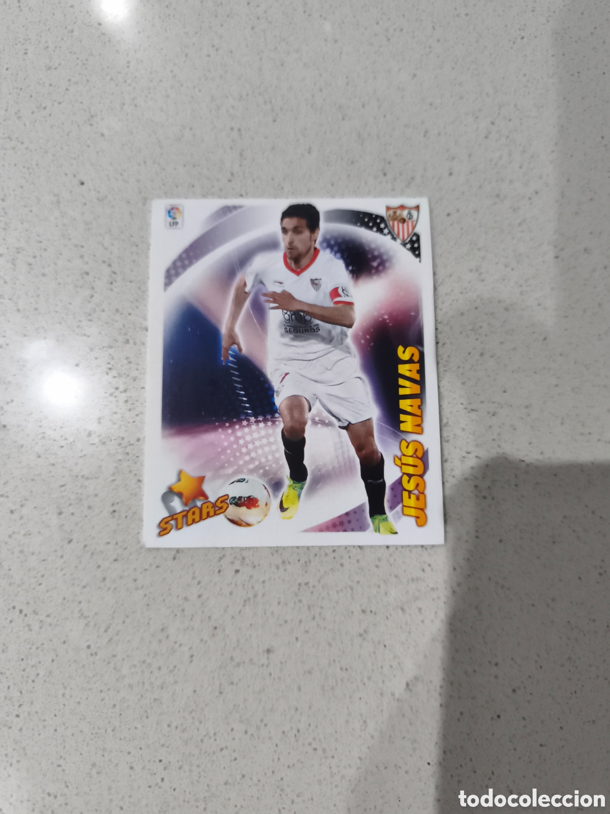 Cromos de f&uacute;tbol: CROMO JES&Uacute;S NAVAS SEVILLA FC SERIE STARS LIGA ESTE 12/13. PANINI.