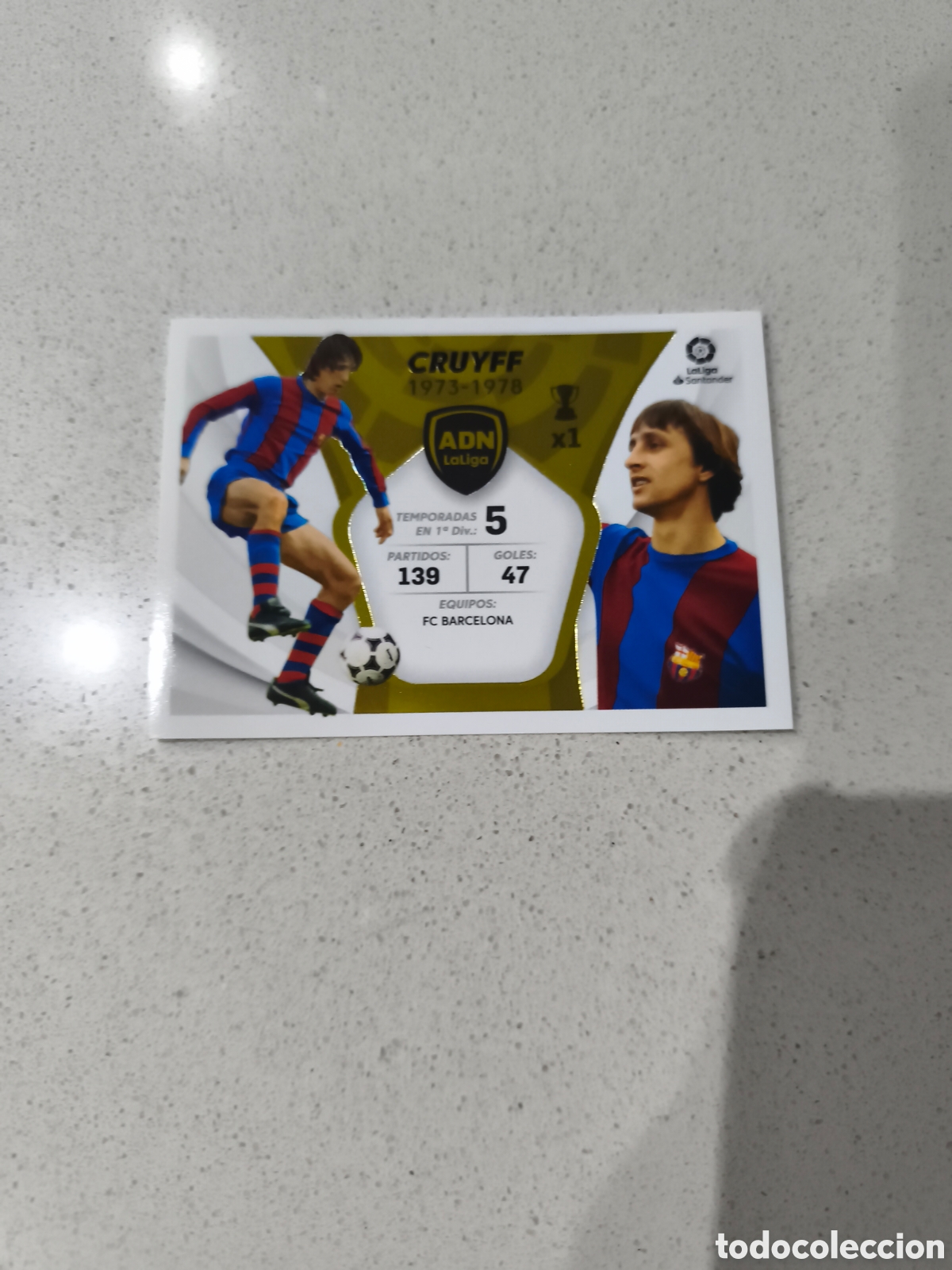 Cromos de f&uacute;tbol: CROMO N&Uacute;MERO 7 CRUYFF FC BARCELONA ADN LA LIGA. LIGA ESTE 21/22. PANINI.