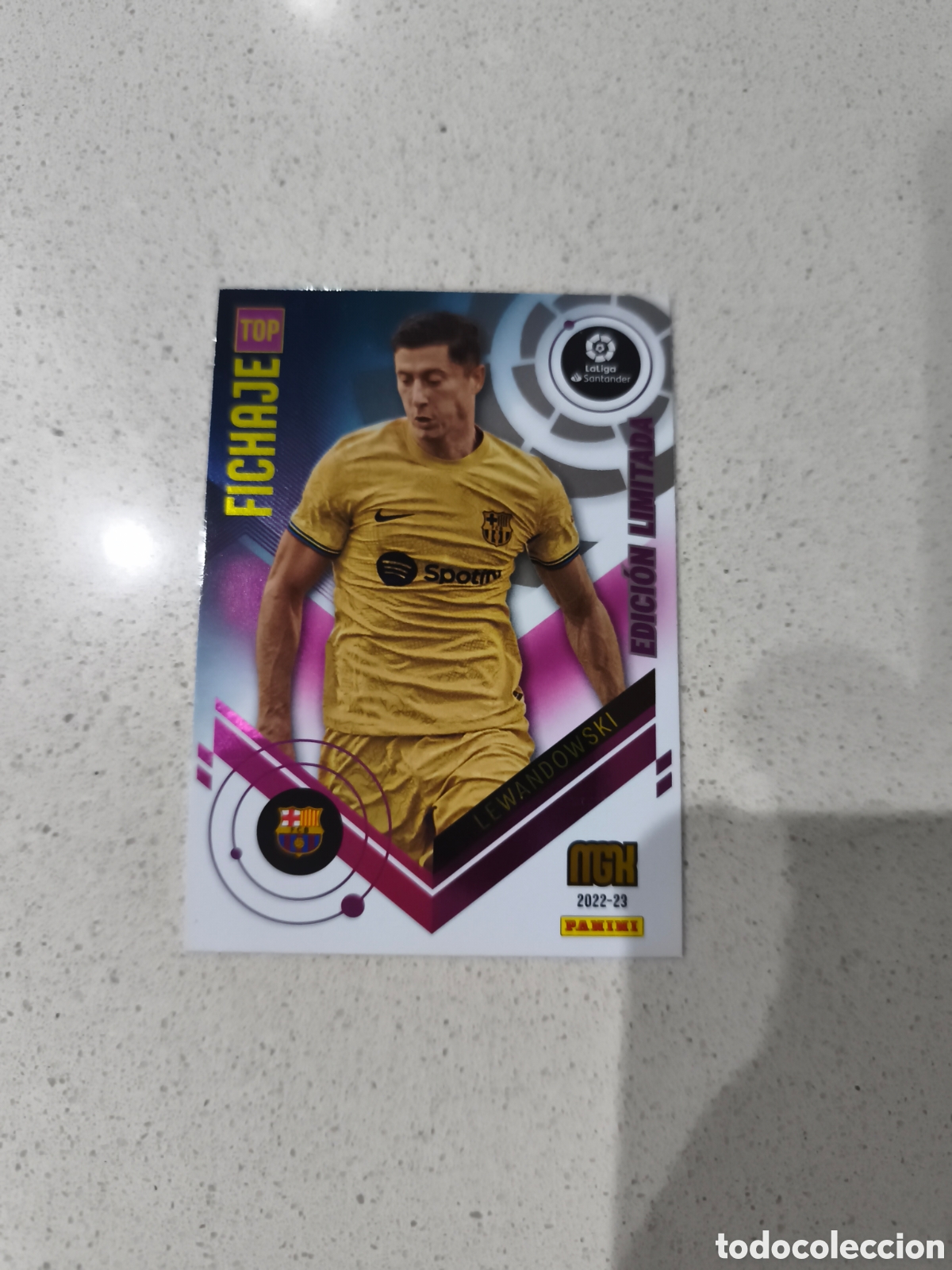 Cromos de f&uacute;tbol: CARTA TOP FICHAJE LEWANDOWSKI FC BARCELONA MEGACRACKS 22/23