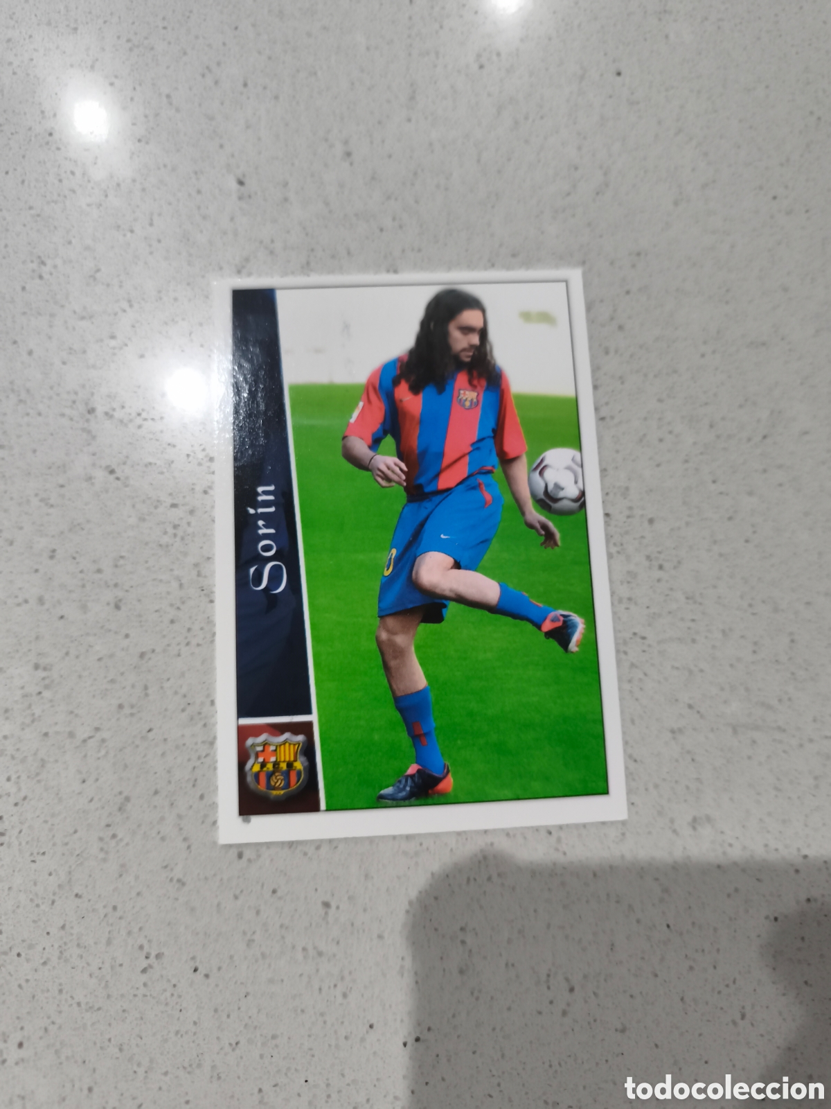 Cromos de f&uacute;tbol: CARTA FICHAJE INVIERNO NUMERO 690+ JUAMPI SORIN FC BARCELONA LAS FICHAS DE LA LIGA 2003 MUNDICROMO