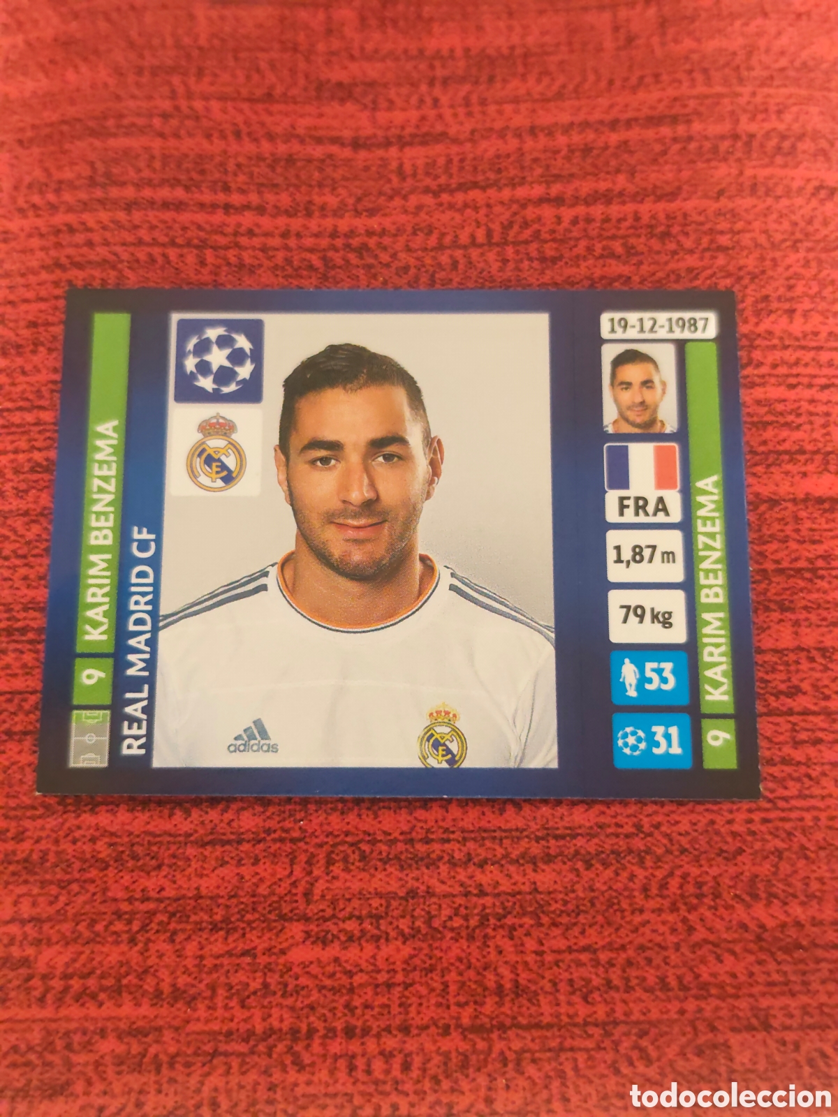 Cromos de f&uacute;tbol: 91 BENZEMA REAL MADRID UCL UEFA CHAMPIONS LEAGUE 2013 2014 PANINI