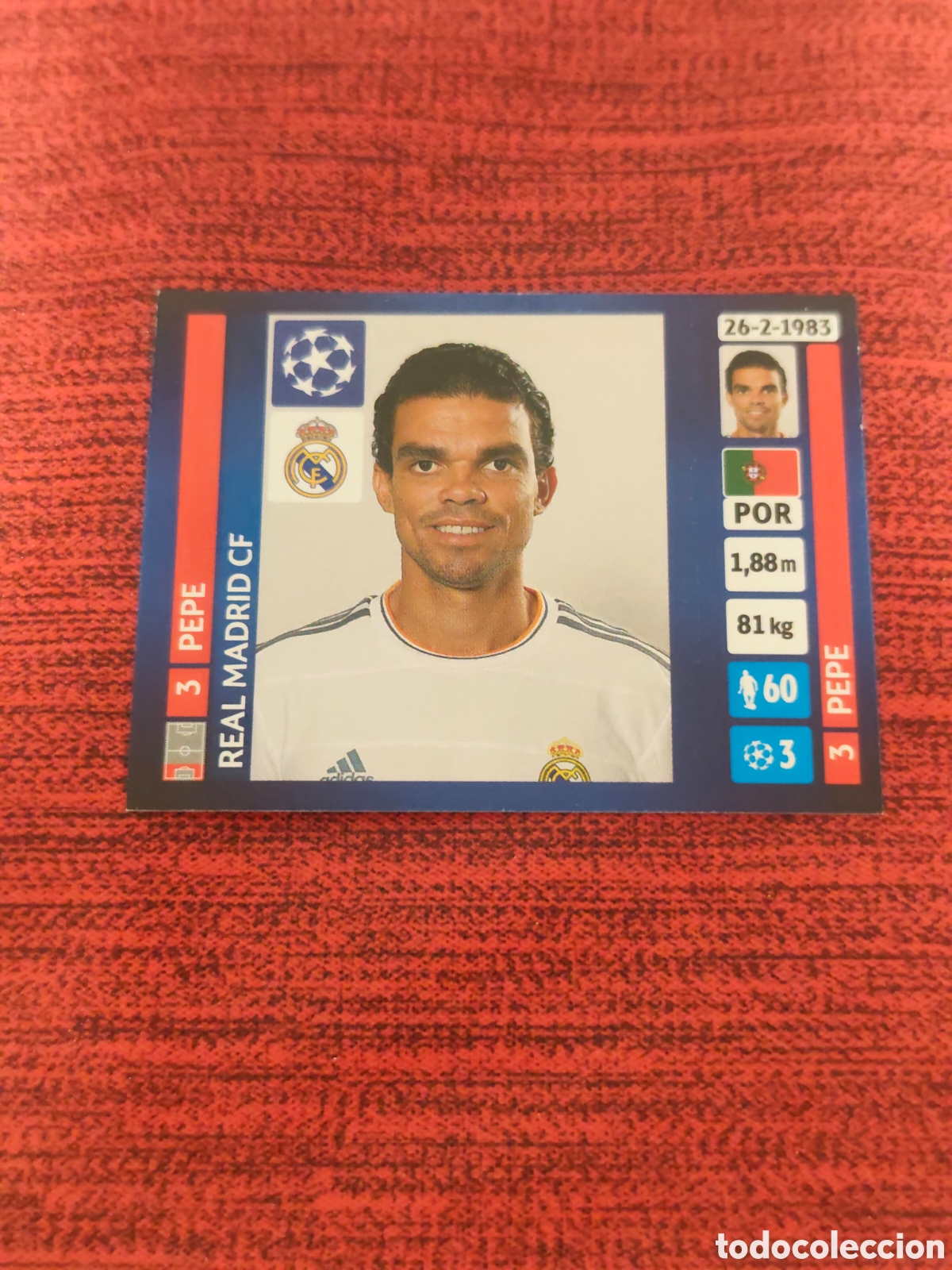Cromos de f&uacute;tbol: 93 PEPE REAL MADRID UCL UEFA CHAMPIONS LEAGUE 2013 2014 PANINI
