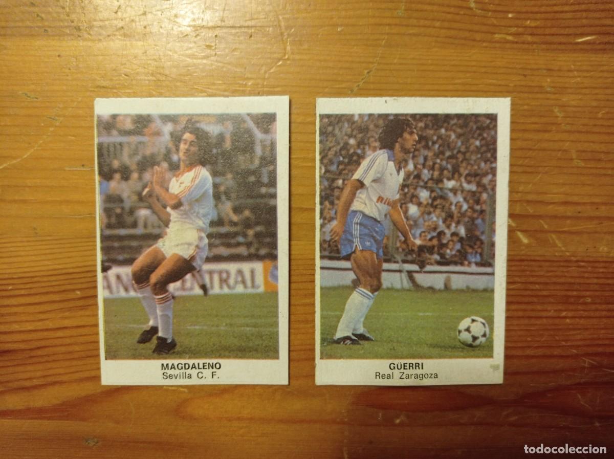 Cromos de f&uacute;tbol: Cromos Cano 83 84 - Magdaleno y Guerri con error en el nombre - Nombres cambiados