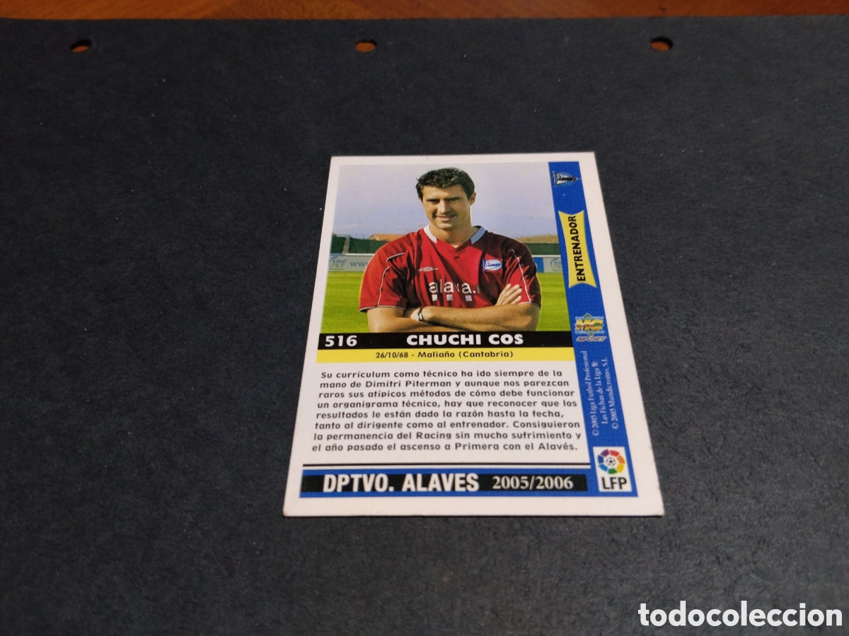 Cromos de f&uacute;tbol: Cromo futbol chuchi cos, entrenador, Alaves