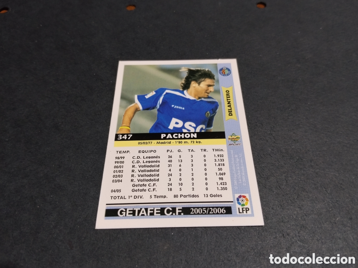 Cromos de f&uacute;tbol: Cromo futbol Pach&oacute;n, Getafe