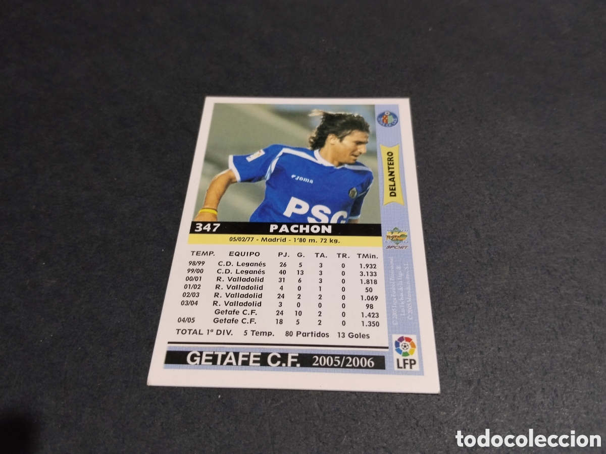 Cromos de f&uacute;tbol: Cromo futbol Pach&oacute;n, Getafe