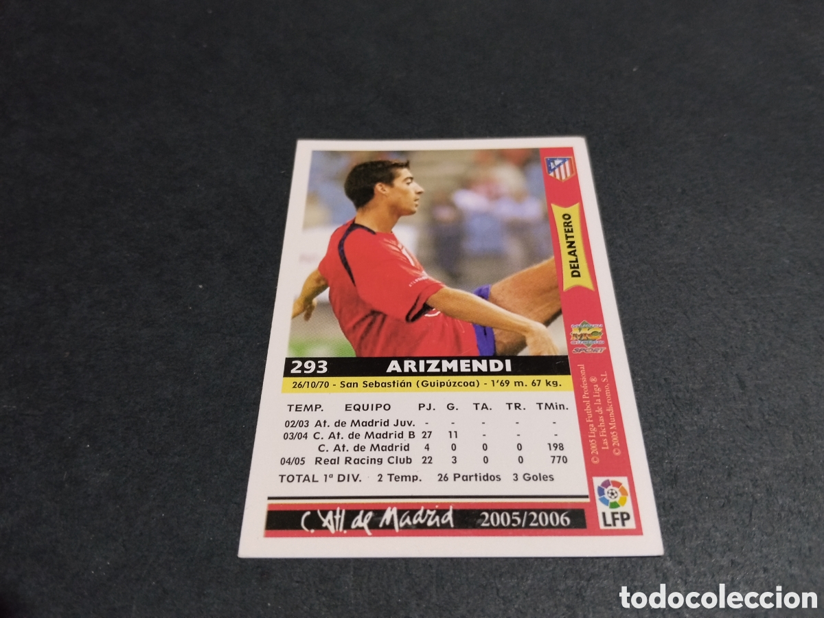 Cromos de f&uacute;tbol: Cromo futbol, Arizmendi, Atl&eacute;tico de Madrid