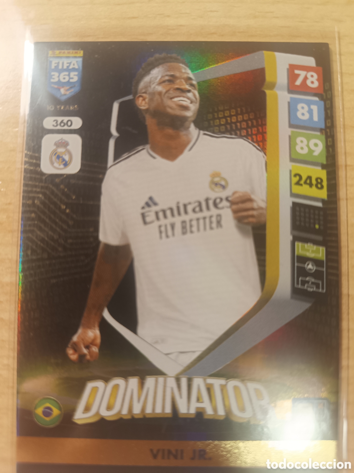 Cromos de f&uacute;tbol: 360 VINI JR VINICIUS DOMINATOR REAL MADRID FIFA 365 2024 2025 PANINI 24 25
